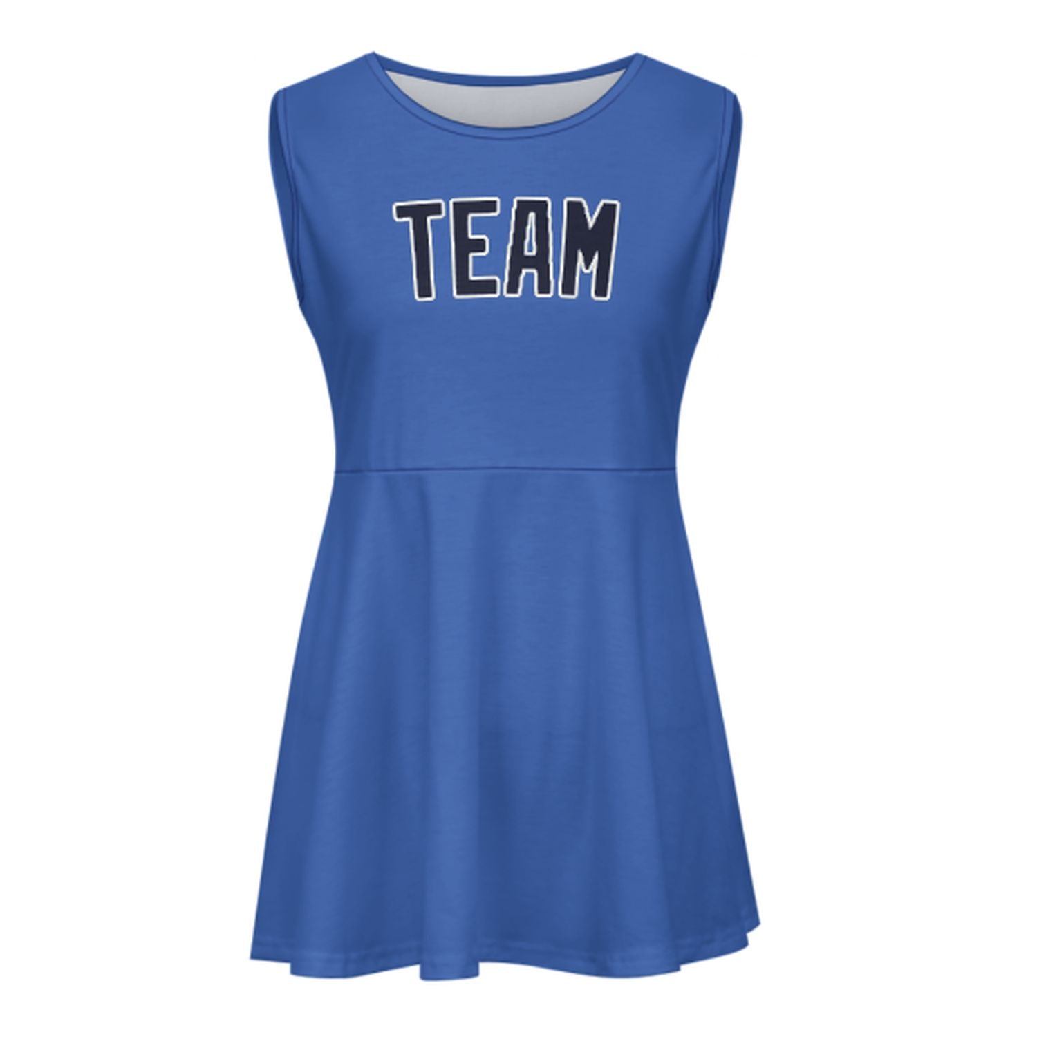 Maßgeschneidertes Himmelblau Stahlblau Cheerleader-Kleid