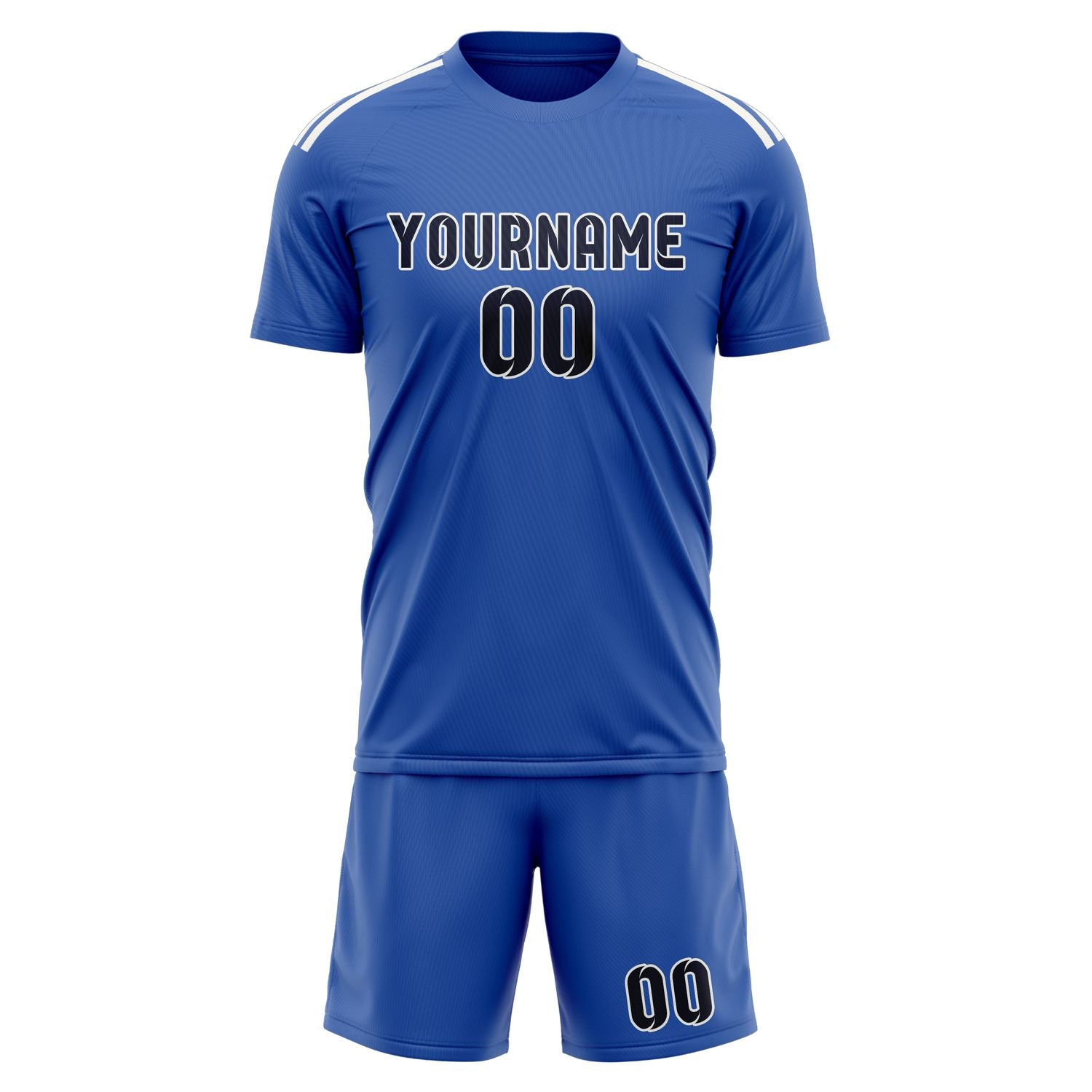 Maßgeschneidertes Professionelles Himmelblau Stahlblau Fußballtrikot-Set