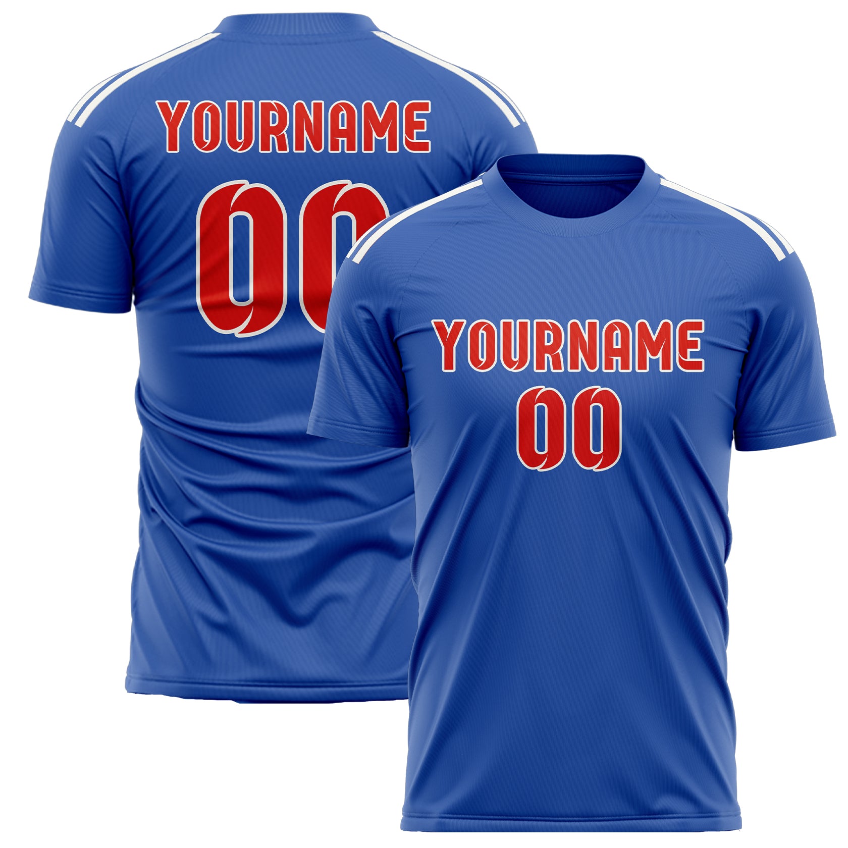 Benutzerdefiniertes Professionelles Himmelblau Orangerot Fußballtrikot
