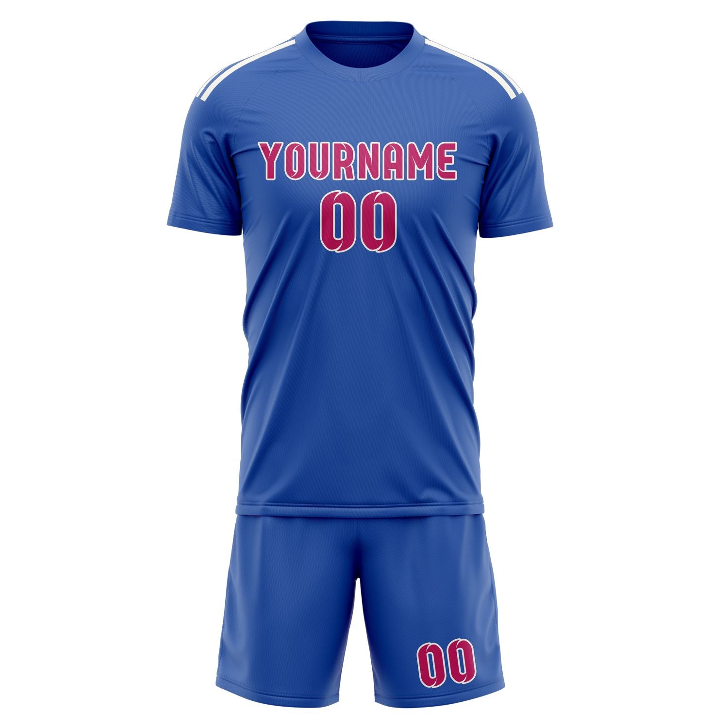 Maßgeschneidertes Professionelles Himmelblau Rosarot Fußballtrikot-Set