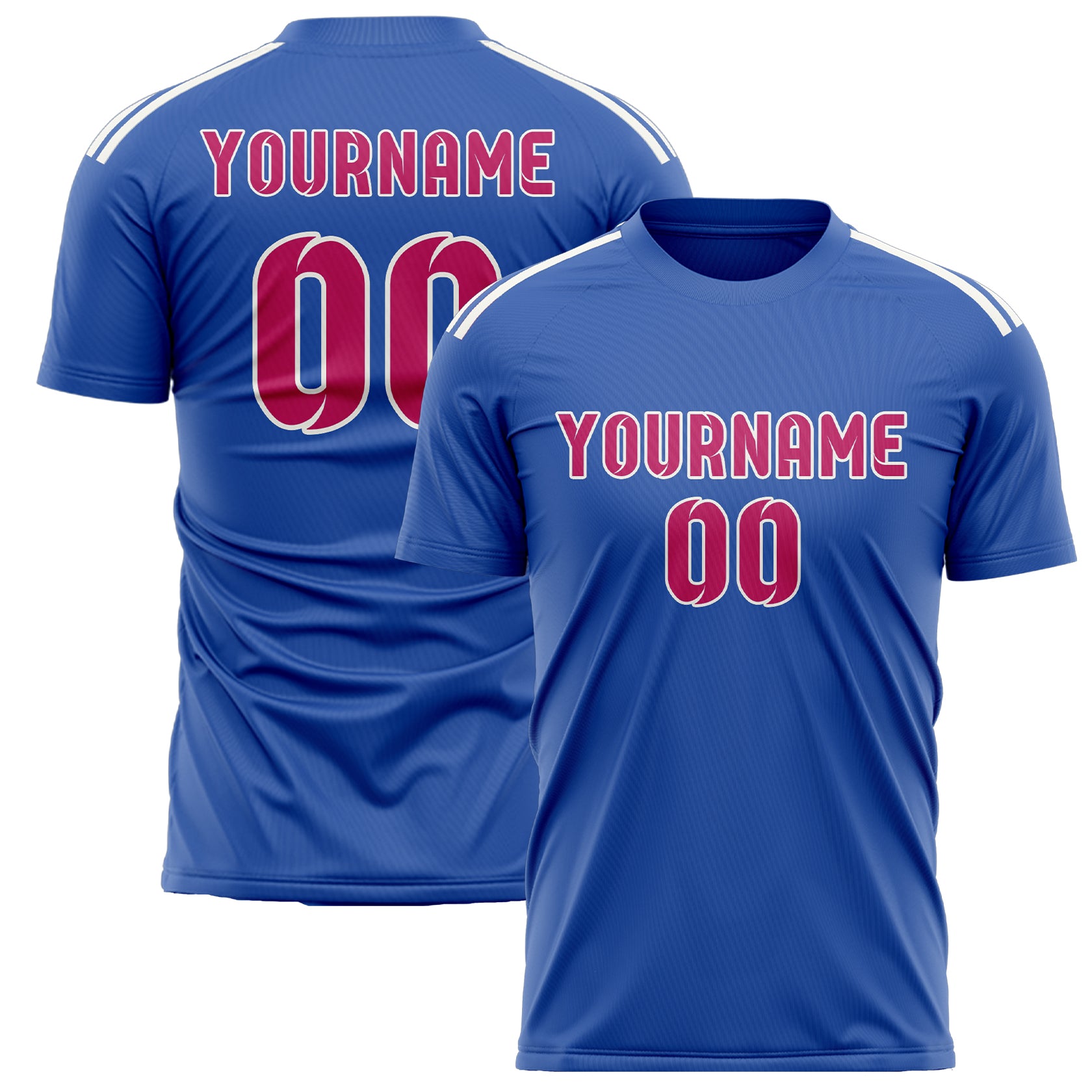 Benutzerdefiniertes Professionelles Himmelblau Rosarot Fußballtrikot