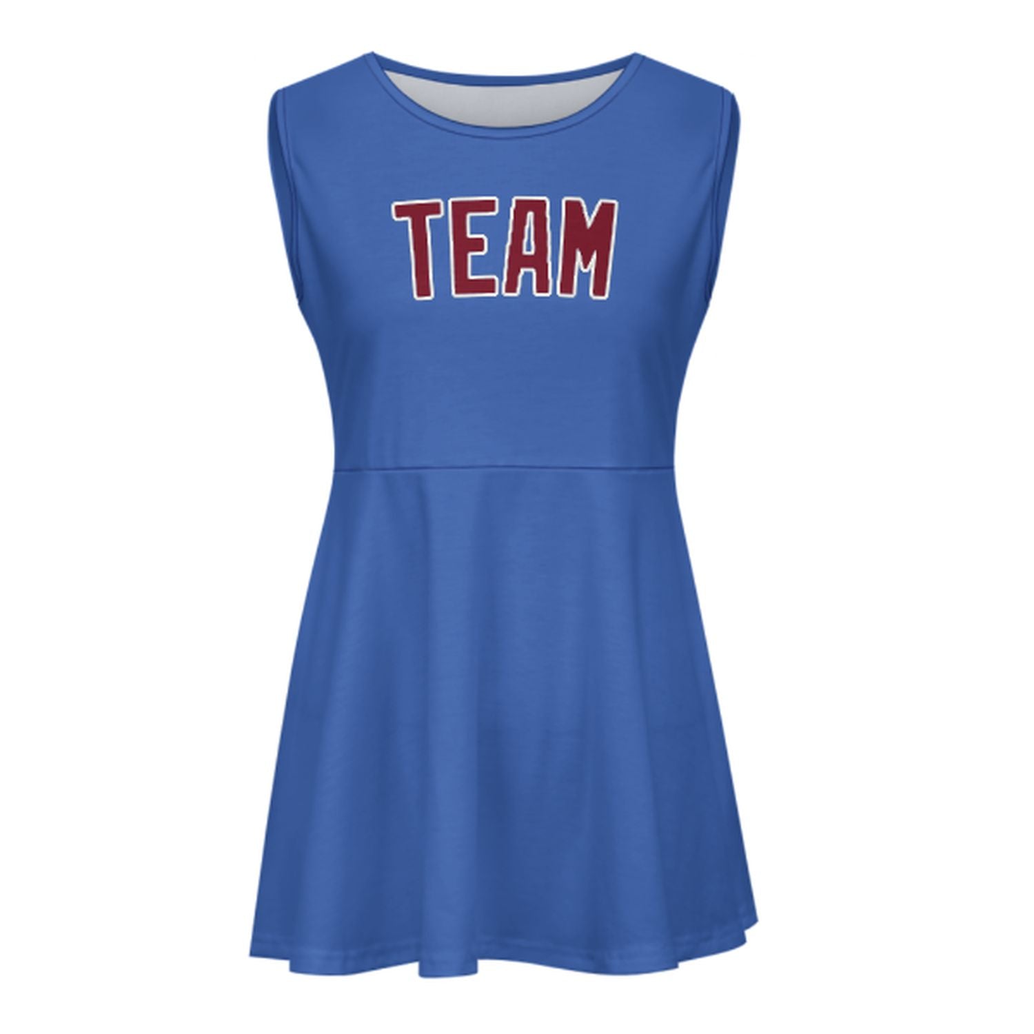 Maßgeschneidertes Himmelblau Karmesinrot Cheerleader-Kleid