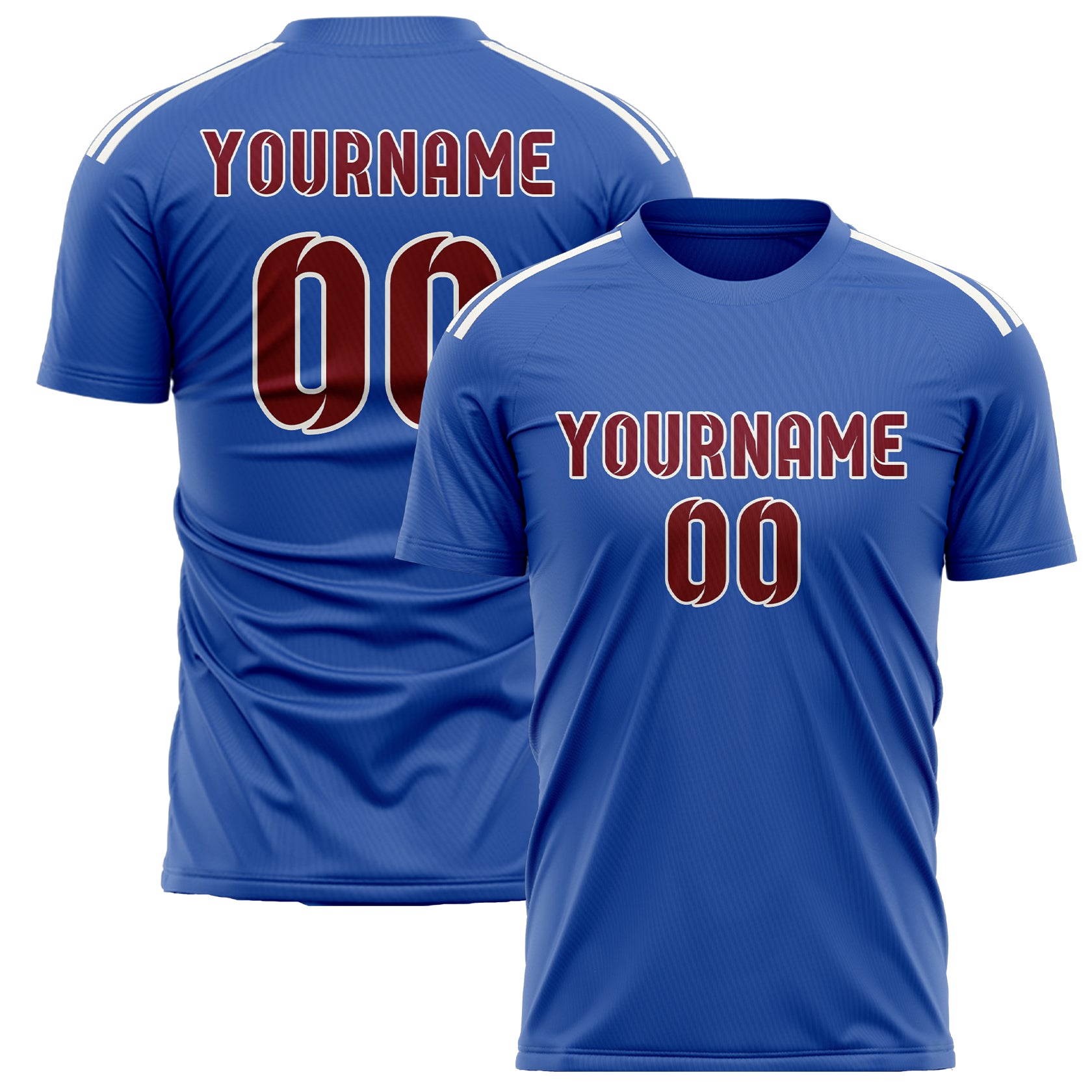 Benutzerdefiniertes Professionelles Himmelblau Karmesinrot Fußballtrikot