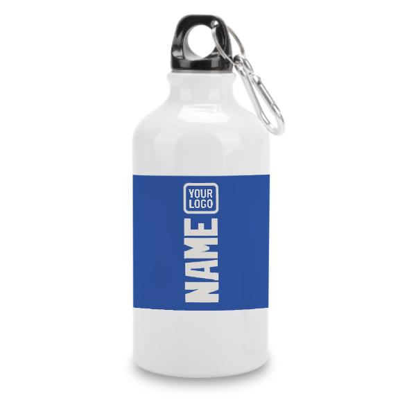 Maßgeschneidertes Himmelblau Weiß Sportflasche