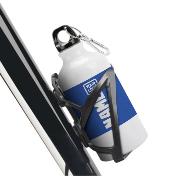 Maßgeschneidertes Himmelblau Weiß Sportflasche
