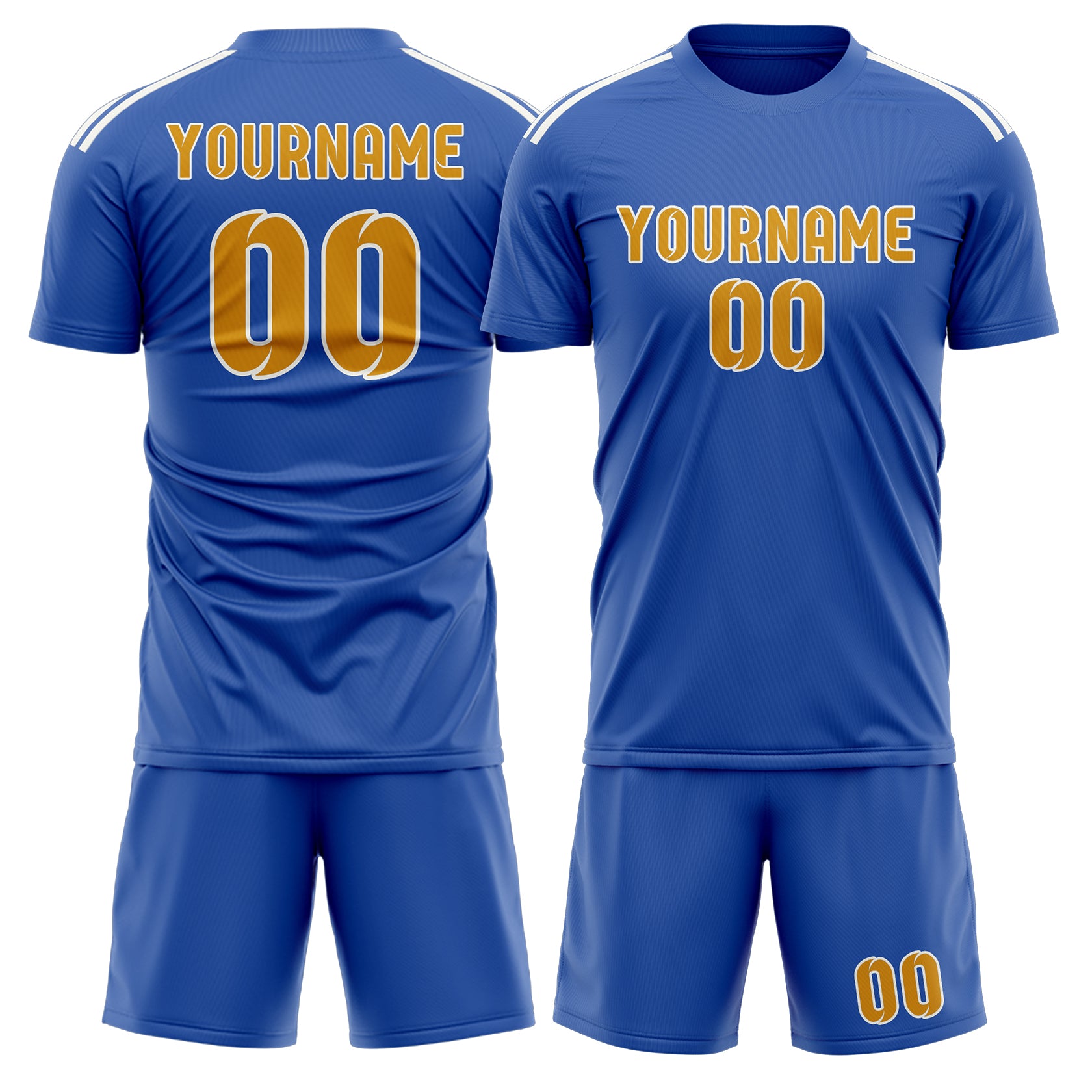 Maßgeschneidertes Professionelles Himmelblau Gelb Fußballtrikot-Set
