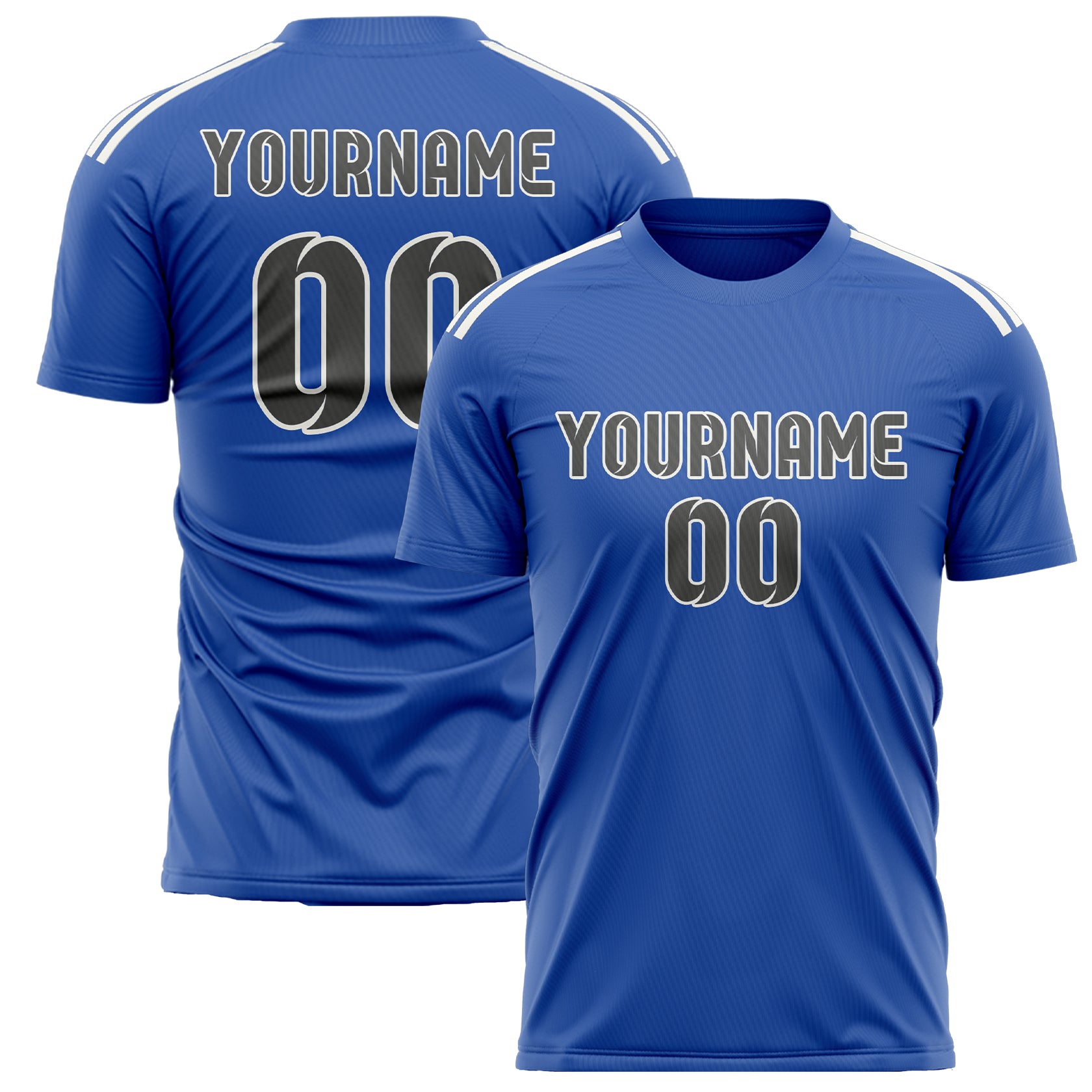 Benutzerdefiniertes Professionelles Himmelblau Dunkelgrau Fußballtrikot