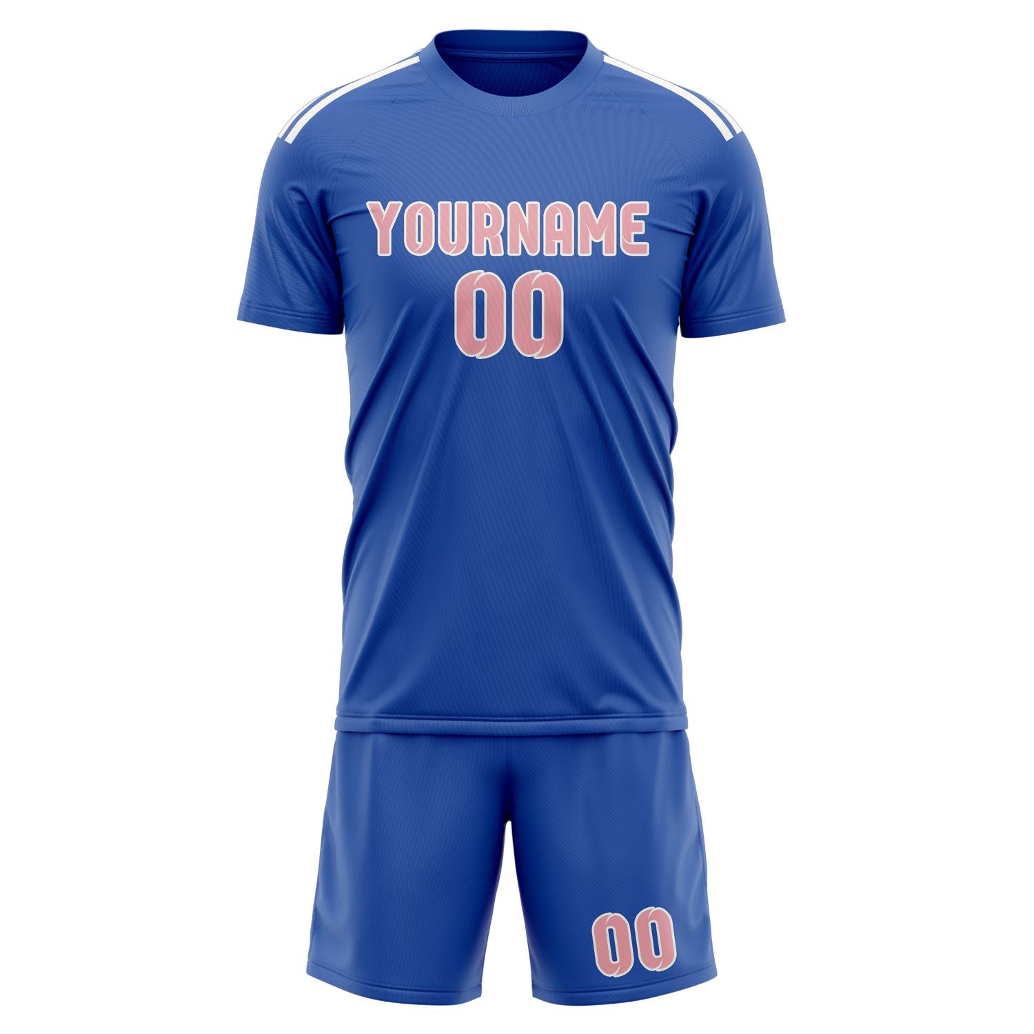 Maßgeschneidertes Professionelles Himmelblau Rosa Fußballtrikot-Set