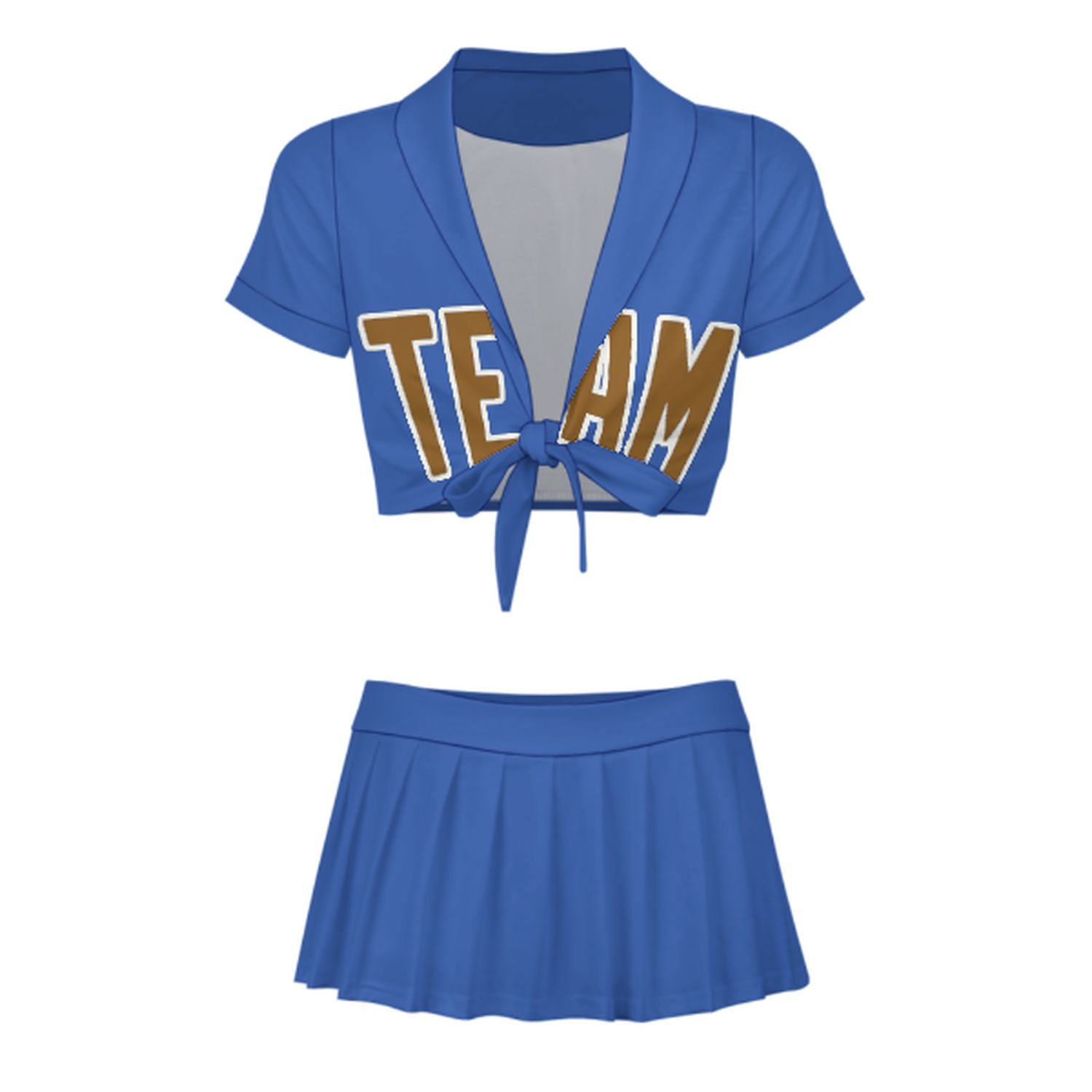 Maßgeschneidertes Himmelblau Khaki Cheerleader Outfit Set