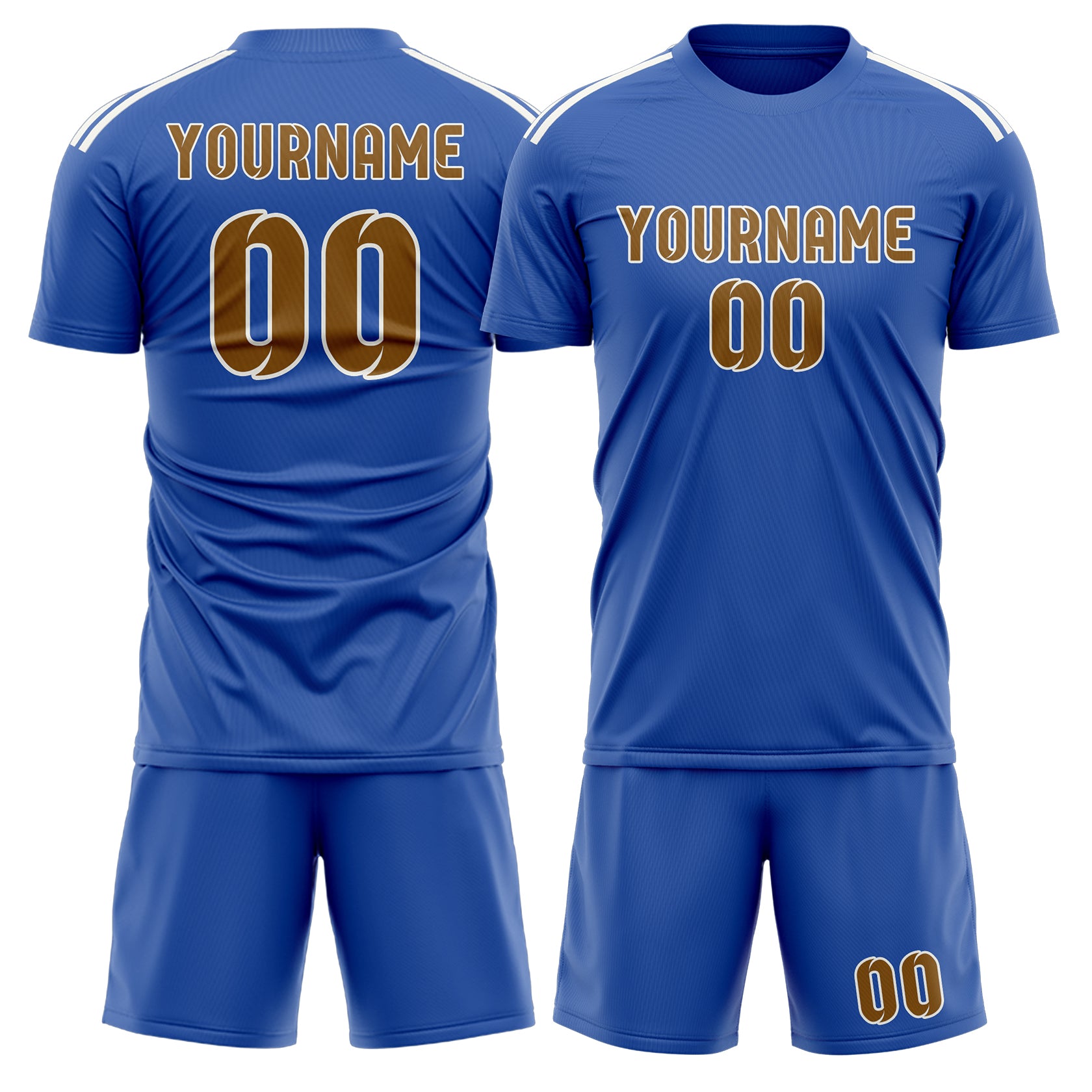 Maßgeschneidertes Professionelles Himmelblau Khaki Fußballtrikot-Set