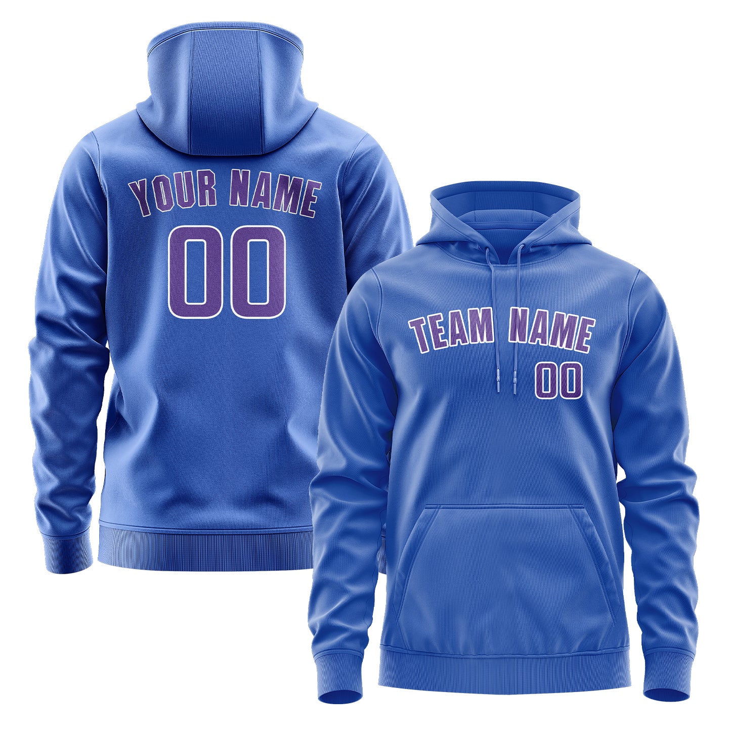 Maßgeschneidertes Himmelblau Lavendel Hoodie