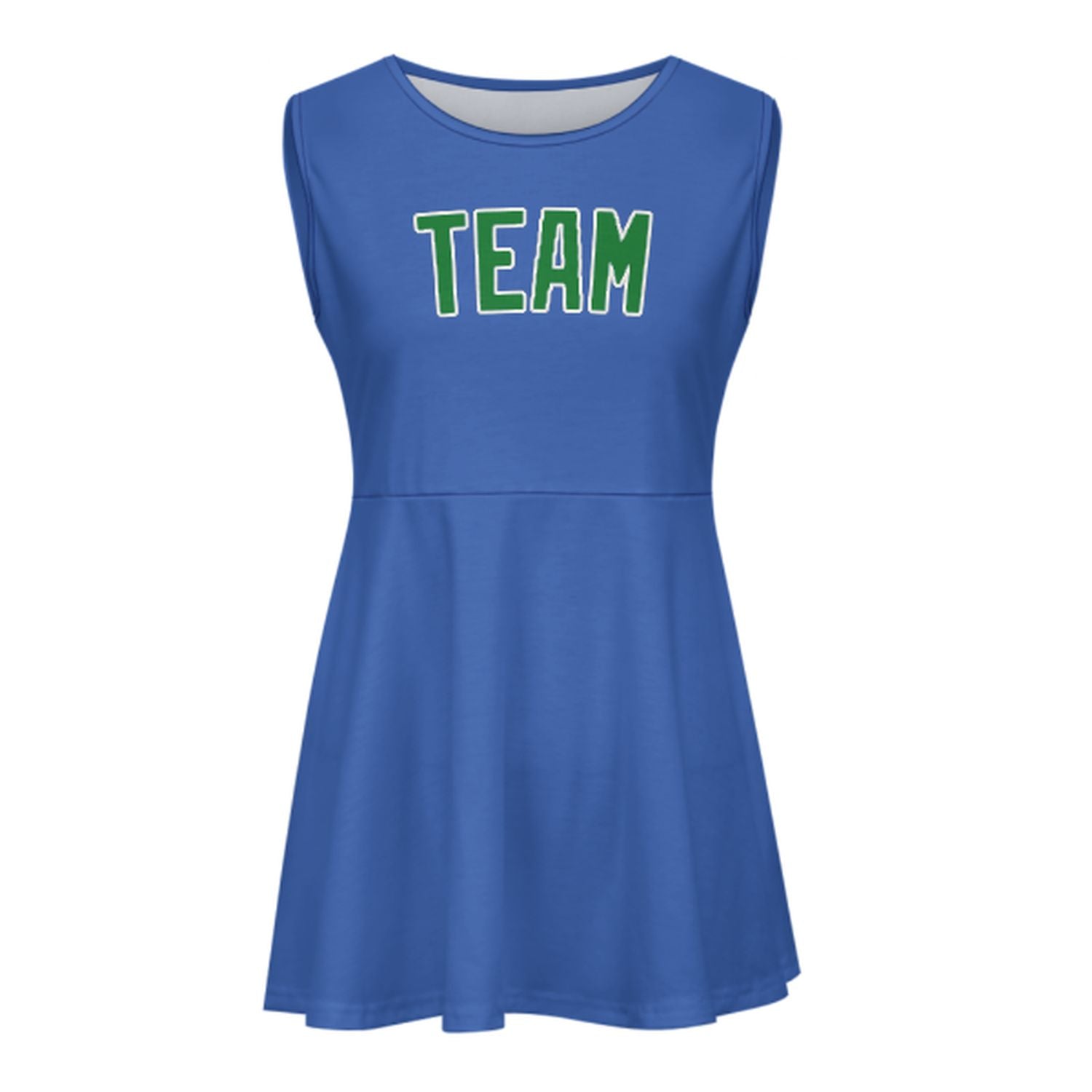 Maßgeschneidertes Himmelblau Smaragdgrün Cheerleader-Kleid