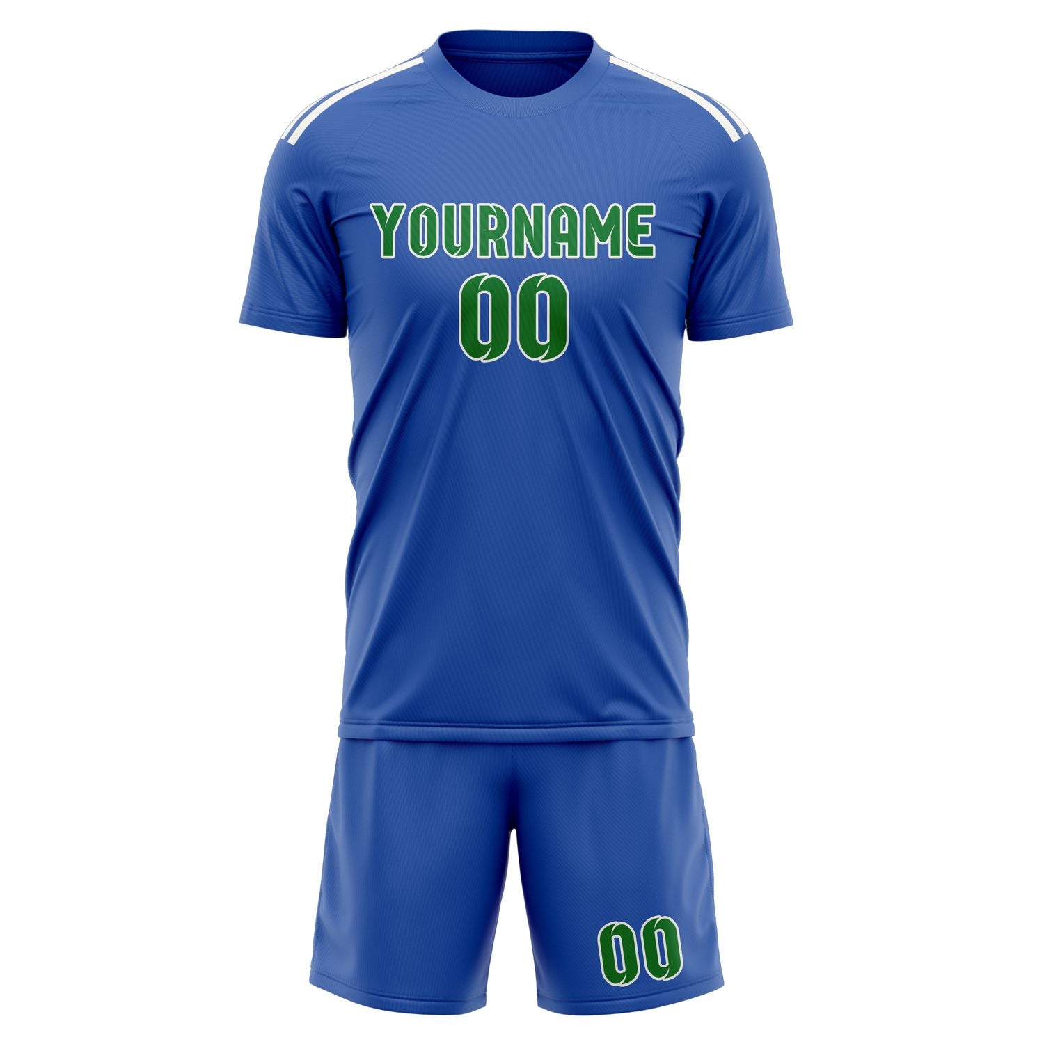 Maßgeschneidertes Professionelles Himmelblau Smaragdgrün Fußballtrikot-Set