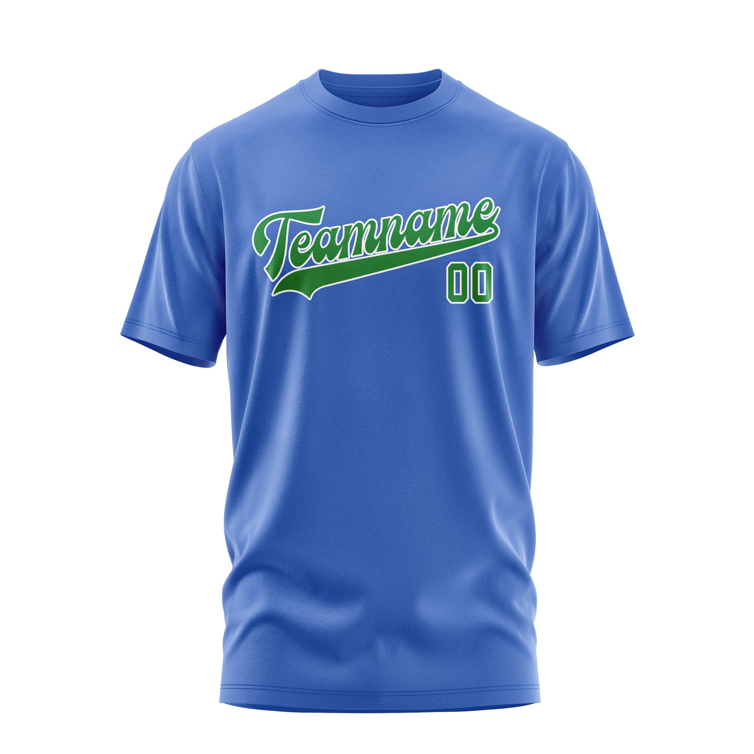 Maßgeschneidertes Himmelblau Smaragdgrün T-Shirt