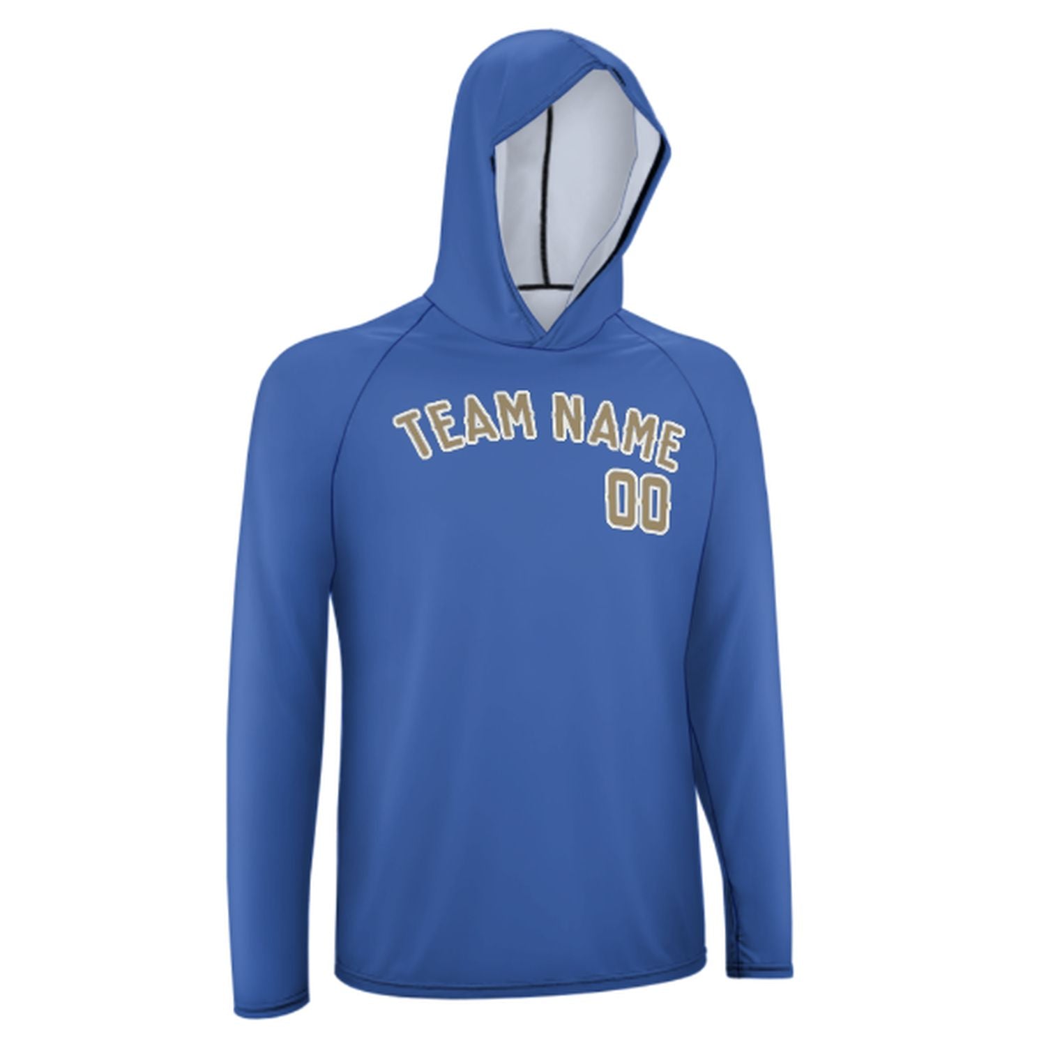 Maßgeschneidertes Himmelblau Hellkhaki UV-Hoodie