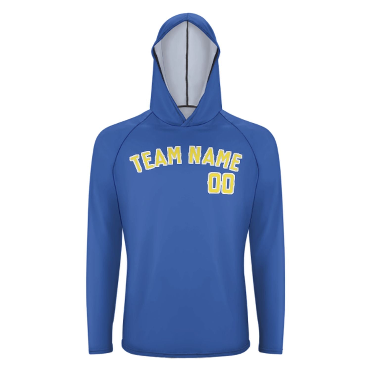 Maßgeschneidertes Himmelblau Blassgelb UV-Hoodie