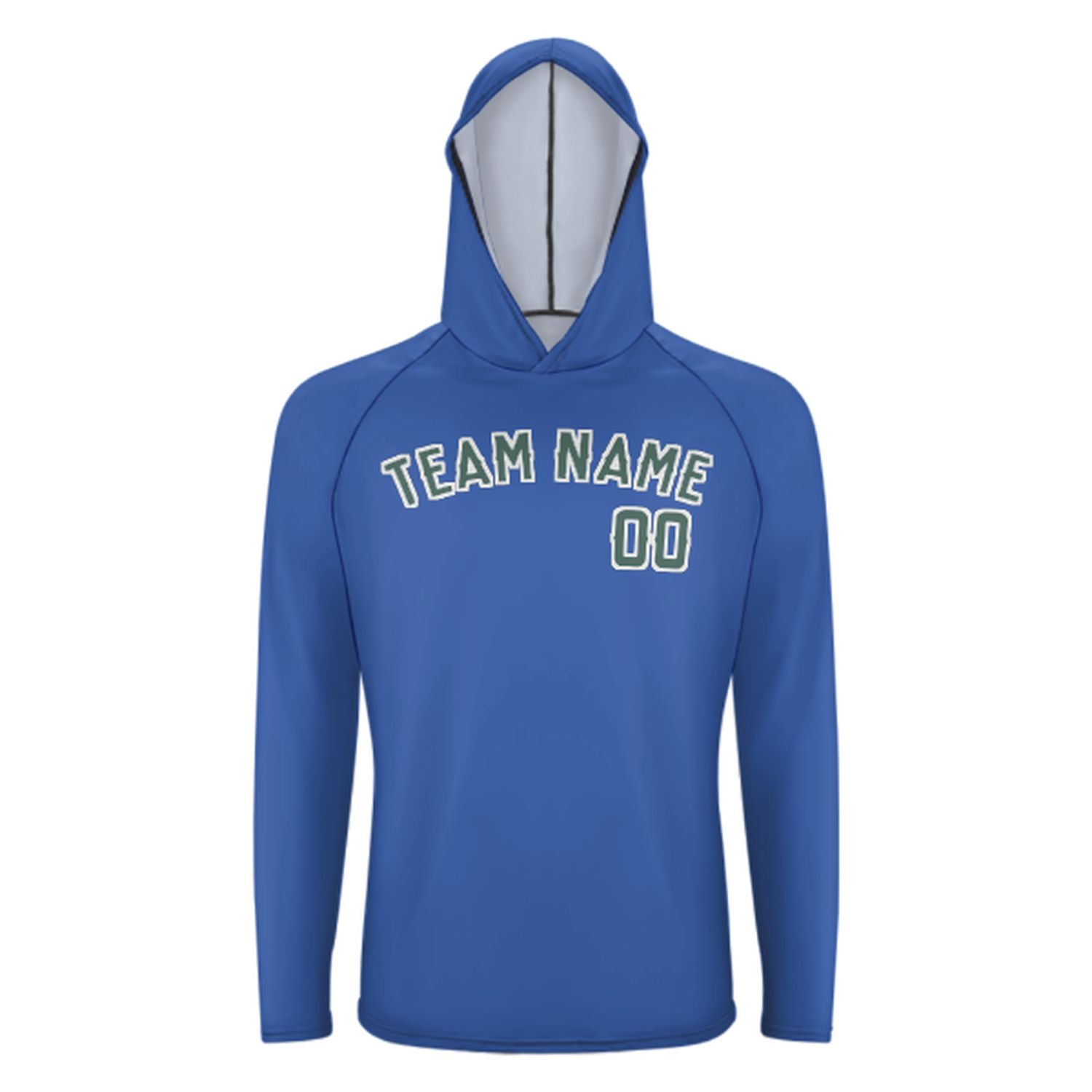 Maßgeschneidertes Himmelblau Blaugrün UV-Hoodie