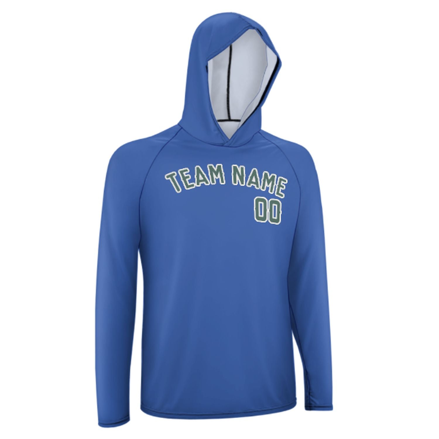 Maßgeschneidertes Himmelblau Blaugrün UV-Hoodie