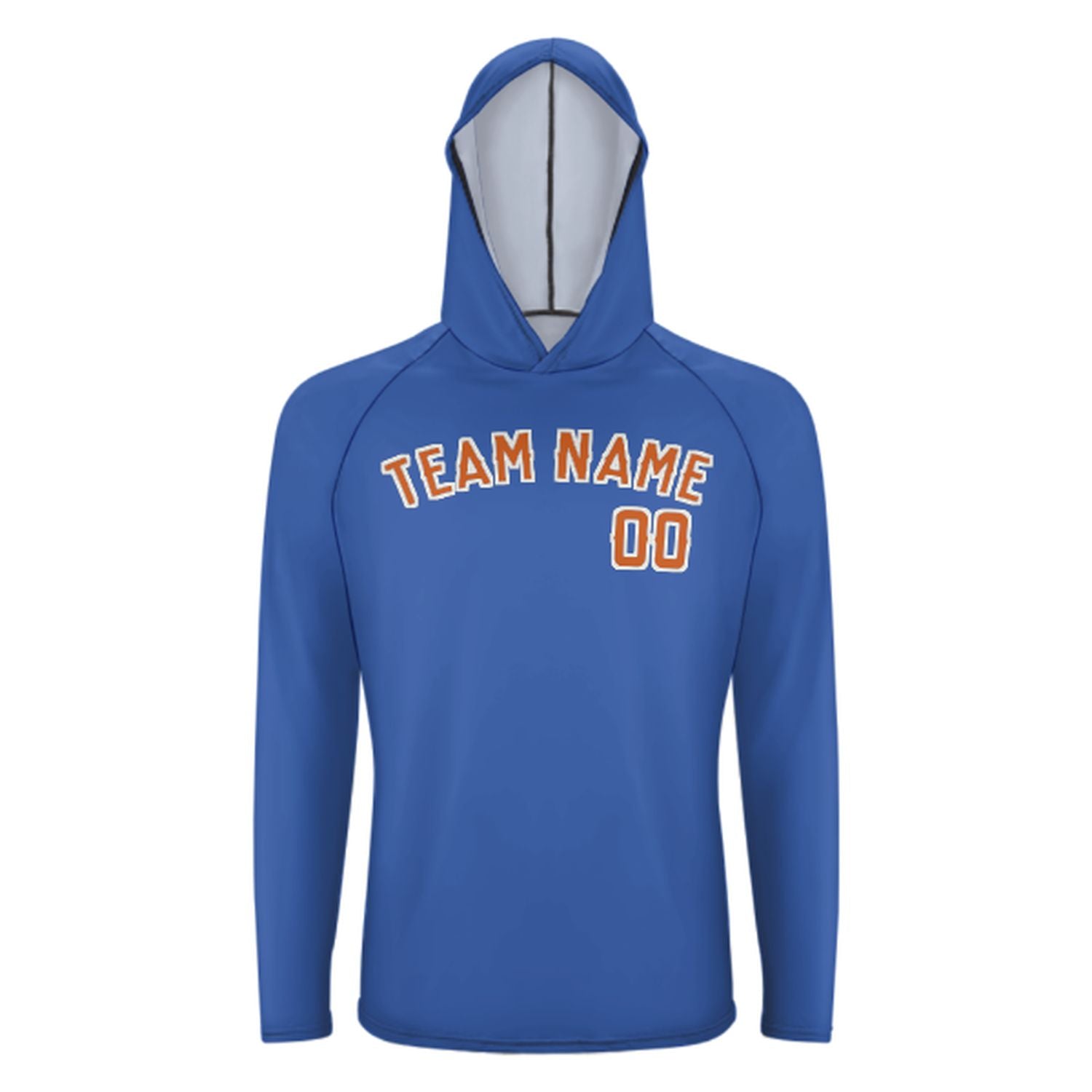 Maßgeschneidertes Himmelblau Orange UV-Hoodie