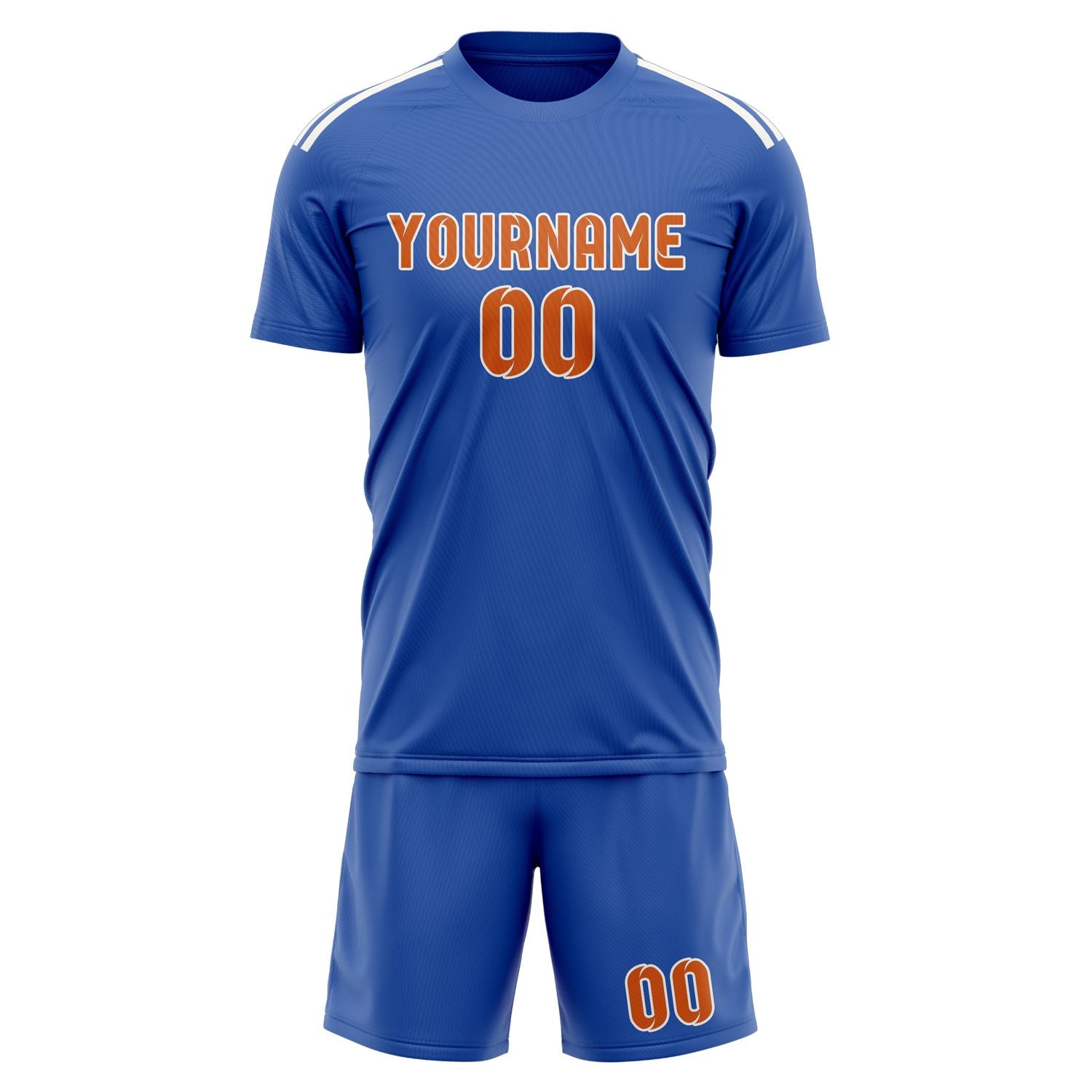 Maßgeschneidertes Professionelles Himmelblau Orange Fußballtrikot-Set