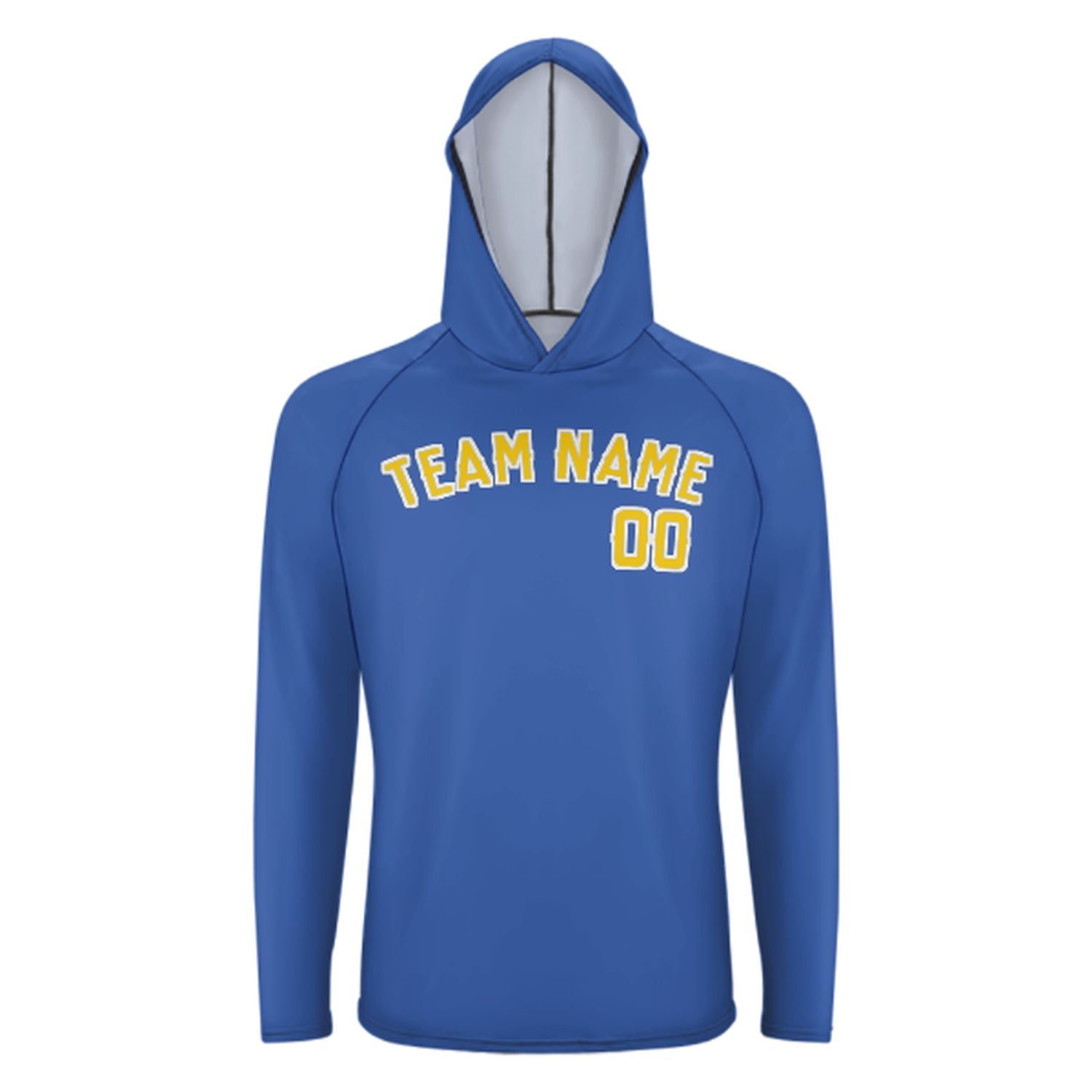 Maßgeschneidertes Himmelblau Gold UV-Hoodie