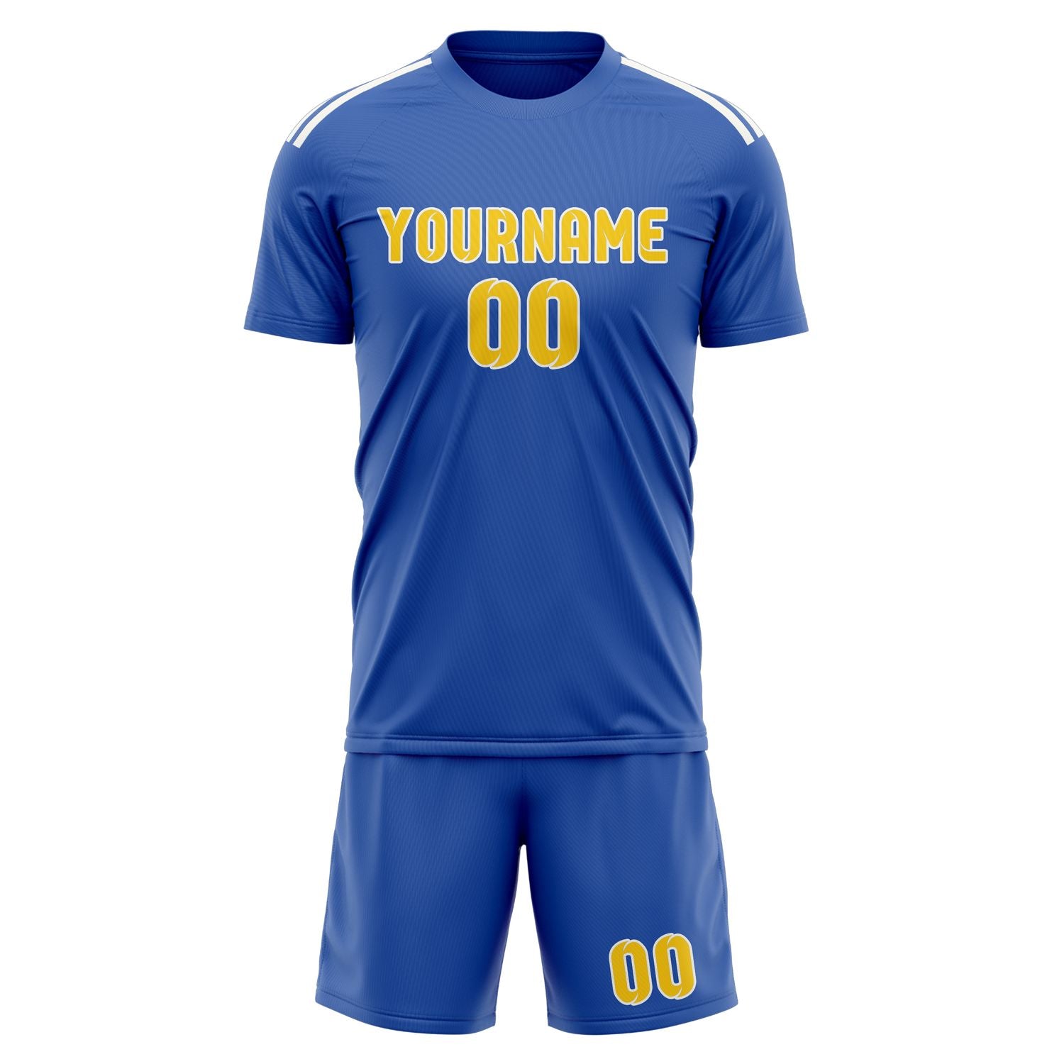 Maßgeschneidertes Professionelles Himmelblau Gold Fußballtrikot-Set