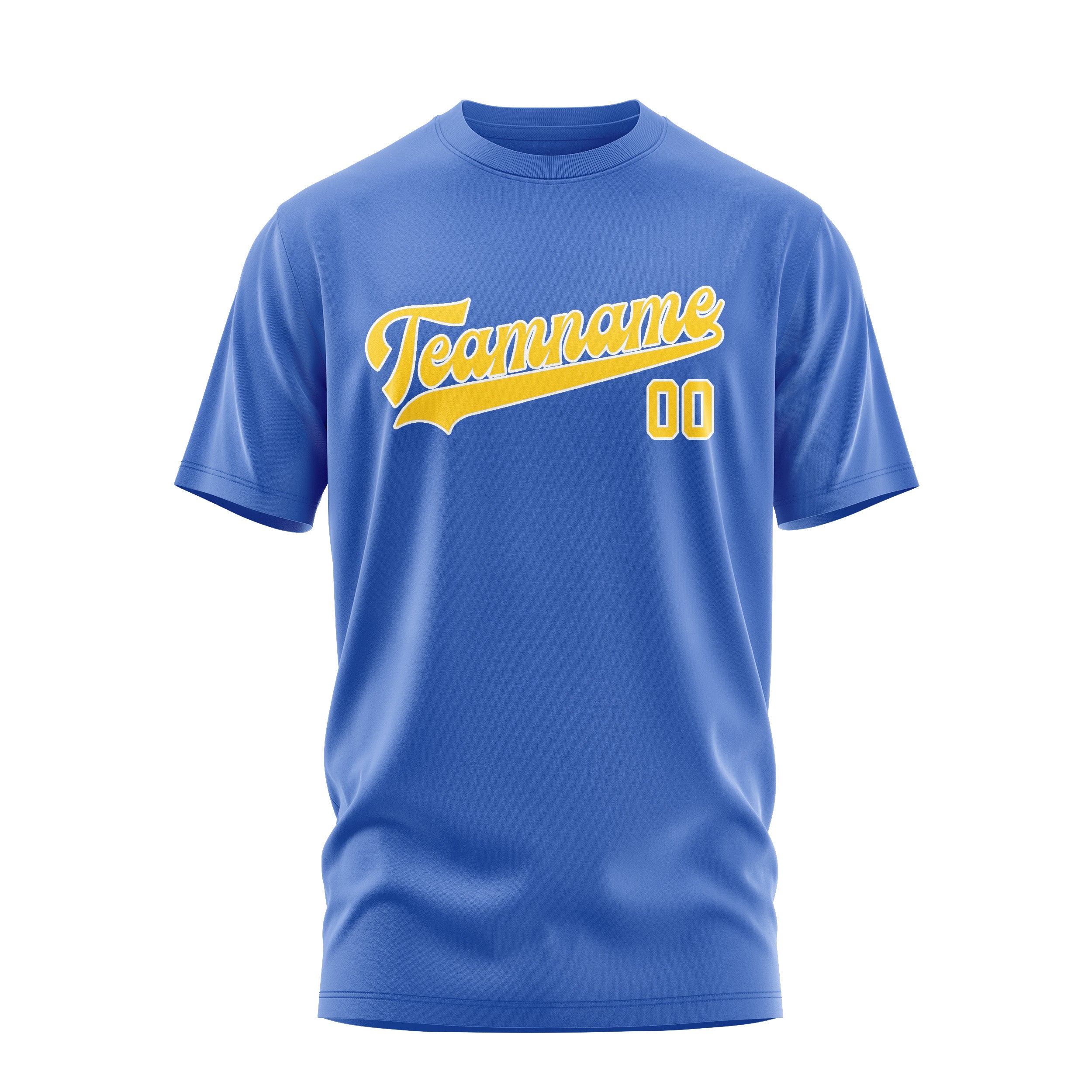 Maßgeschneidertes Himmelblau Gold T-Shirt