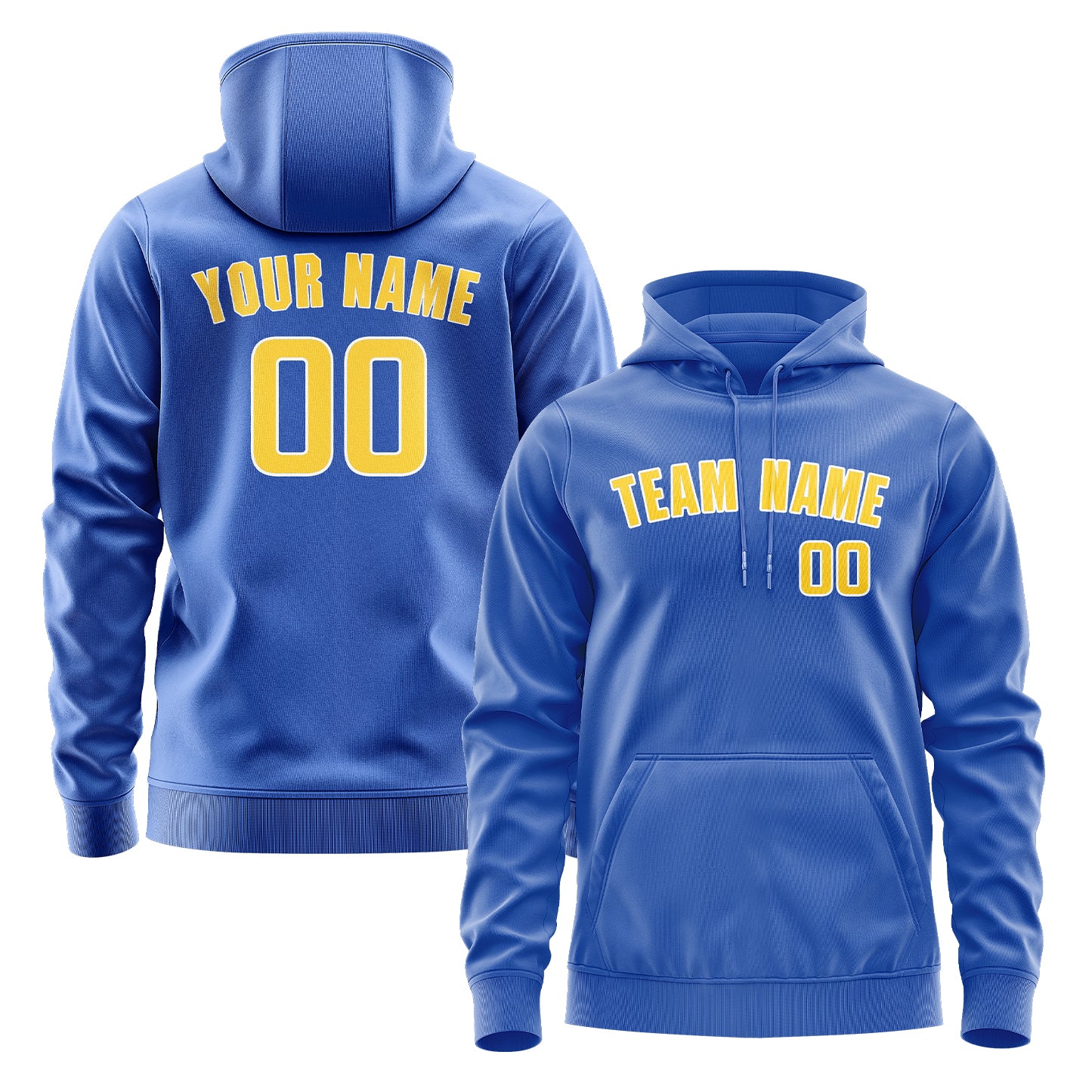 Maßgeschneidertes Himmelblau Gold Hoodie