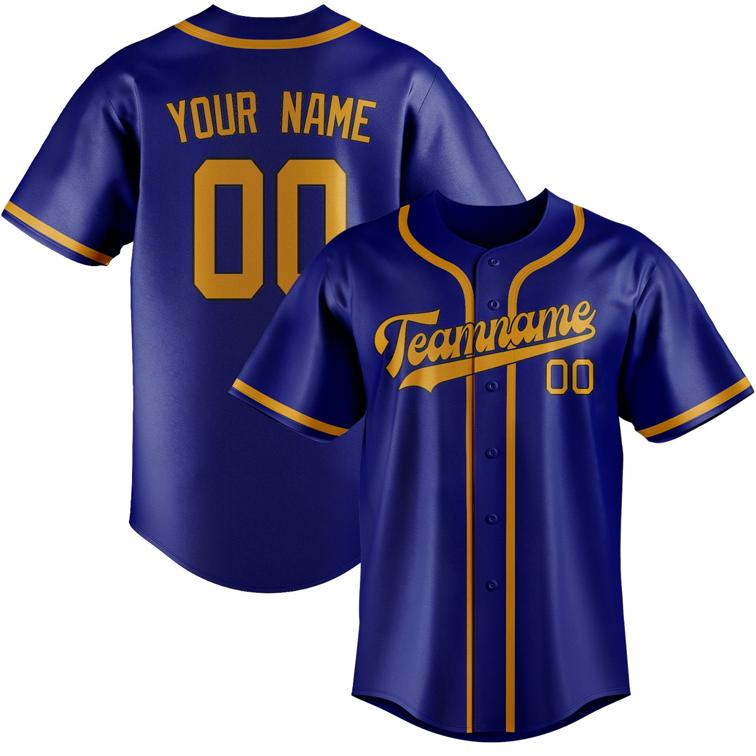 Benutzerdefiniertes Professionelles Himmelblau Gelb Baseballtrikot