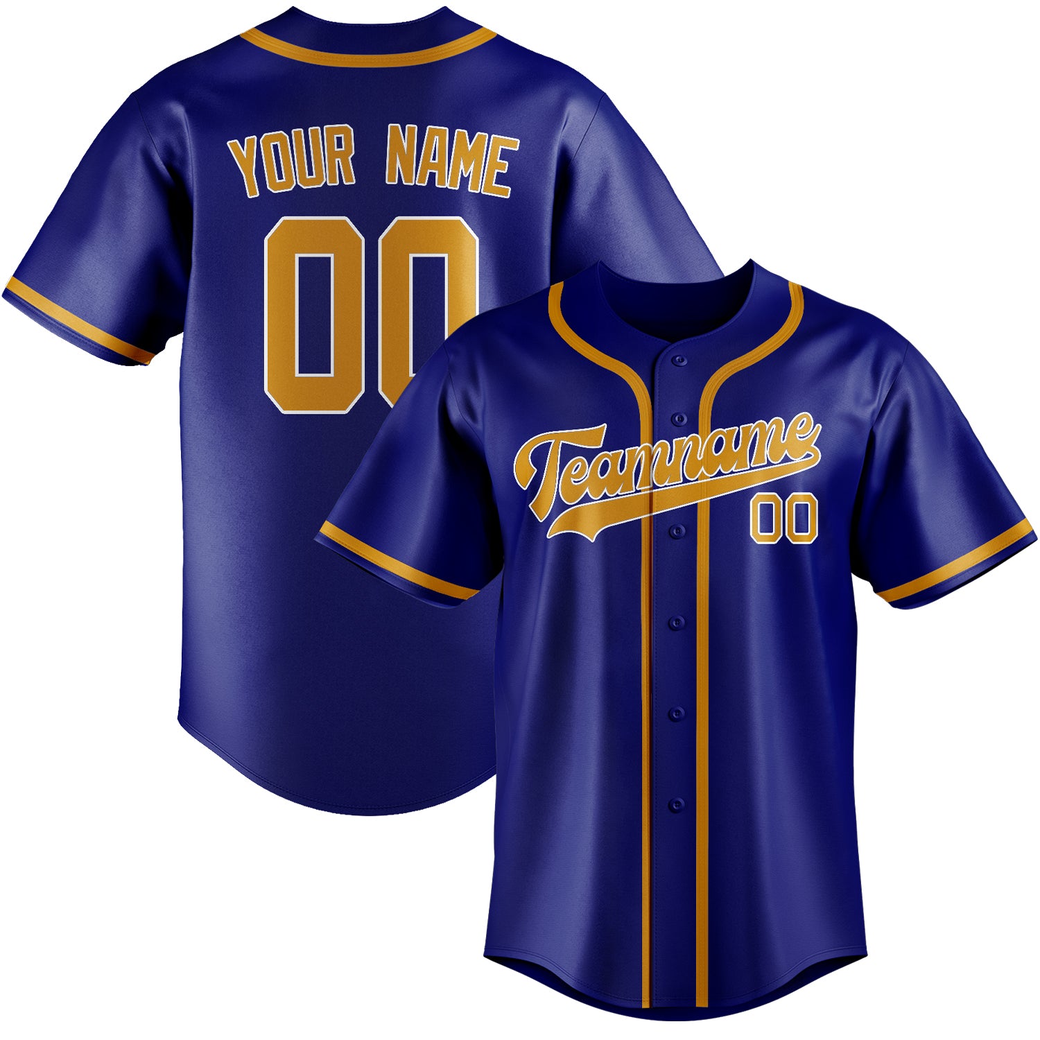 Benutzerdefiniertes Professionelles Himmelblau Gelb Baseballtrikot
