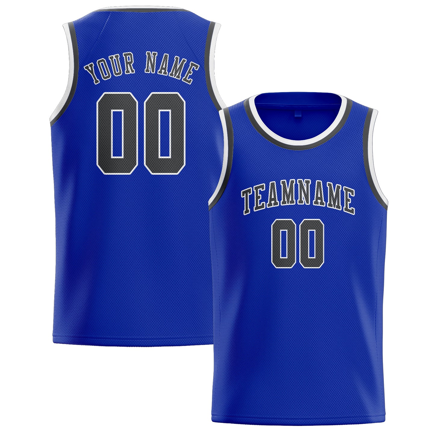 Benutzerdefiniertes Professionelles Himmelblau Dunkelgrau Basketballtrikot