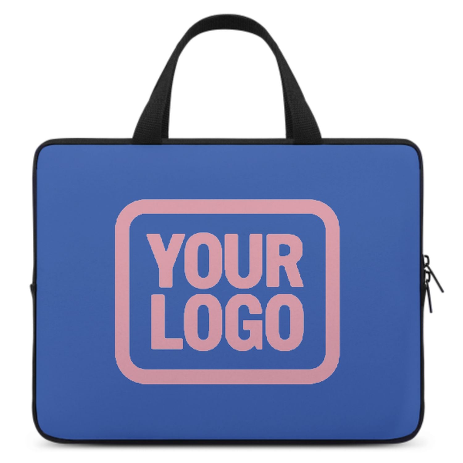 Sac pour ordinateur portable personnalisé bleu ciel rose clair