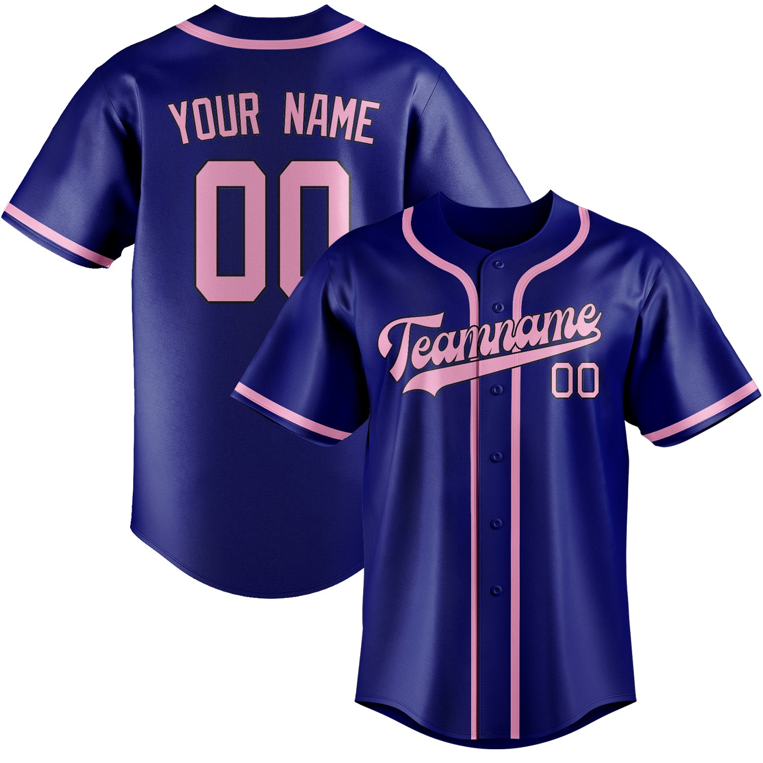Benutzerdefiniertes Professionelles Himmelblau Rosa Baseballtrikot