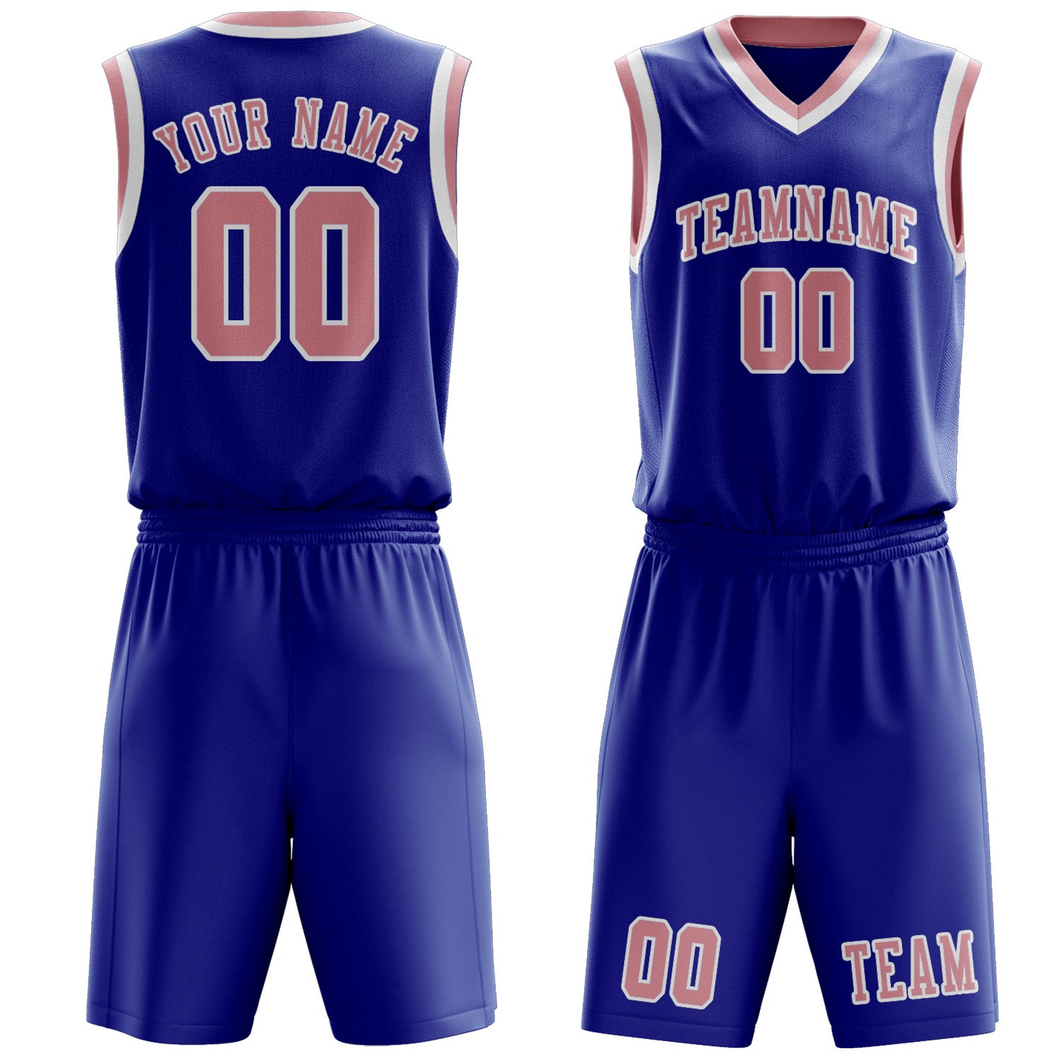 Benutzerdefiniertes Professionelles Himmelblau Rosa Basketballtrikot-Set