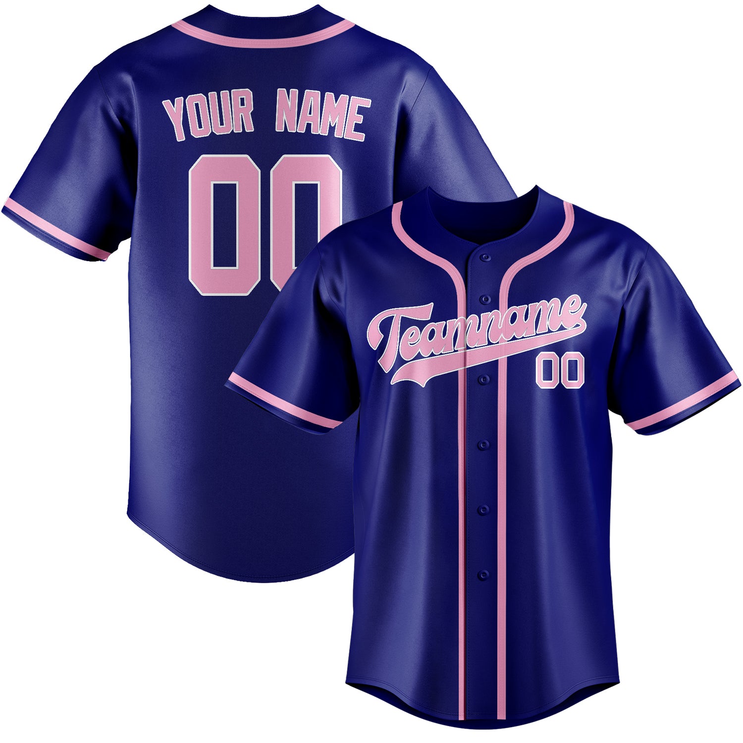 Benutzerdefiniertes Professionelles Himmelblau Rosa Baseballtrikot