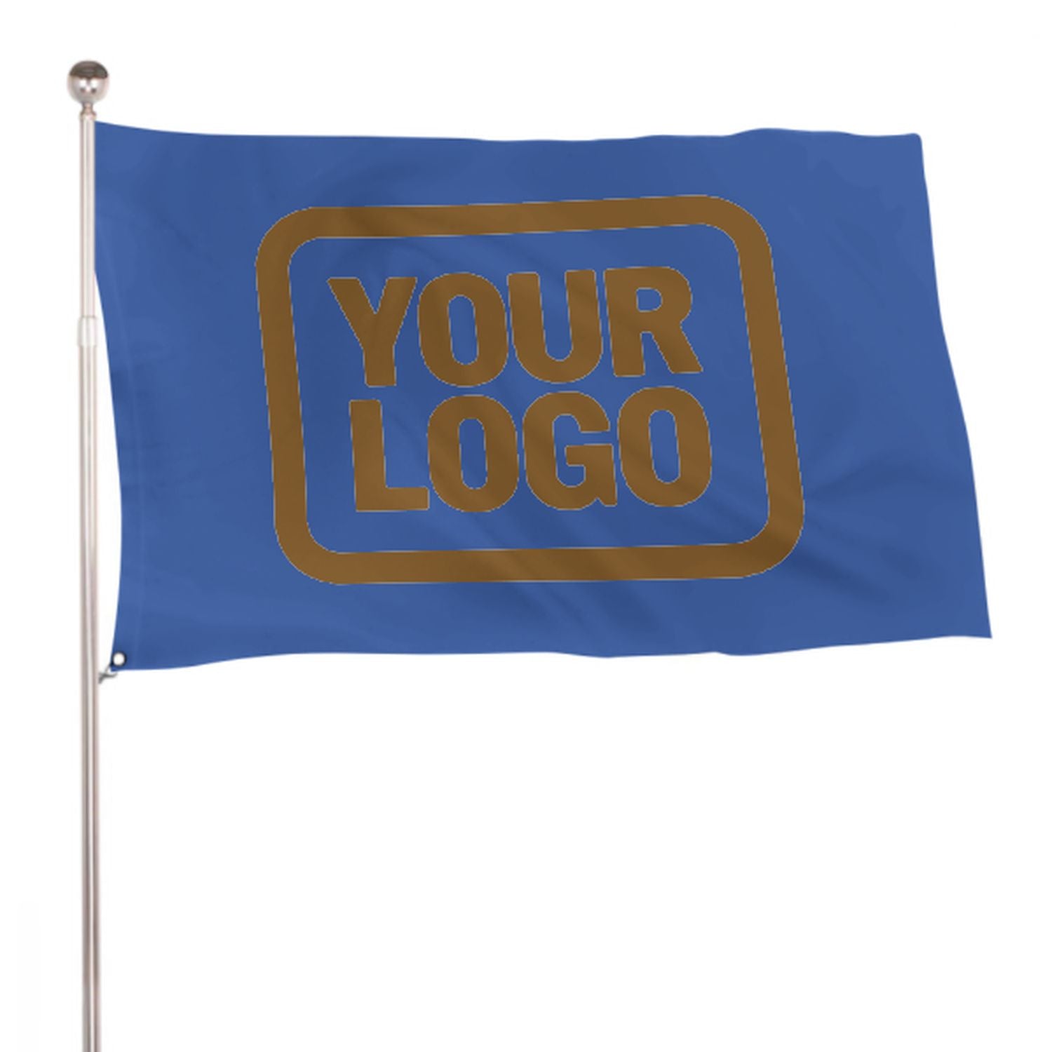 Maßgeschneidertes Himmelblau Khaki Flagge