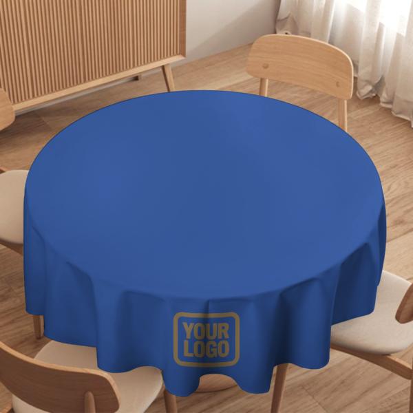 Maßgeschneidertes Himmelblau Hellkhaki Runde Tischdecke