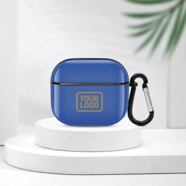 Maßgeschneidertes Himmelblau Hellkhaki AirPods-Hülle (3. Generation)