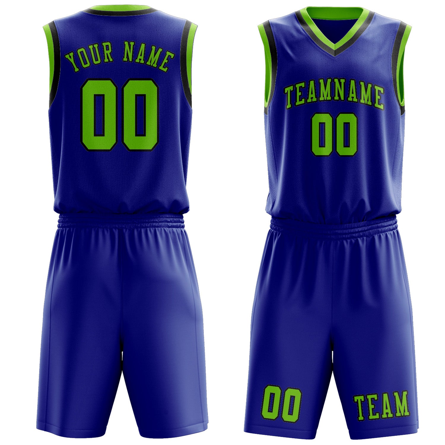 Benutzerdefiniertes Professionelles Himmelblau Smaragdgrün Basketballtrikot-Set