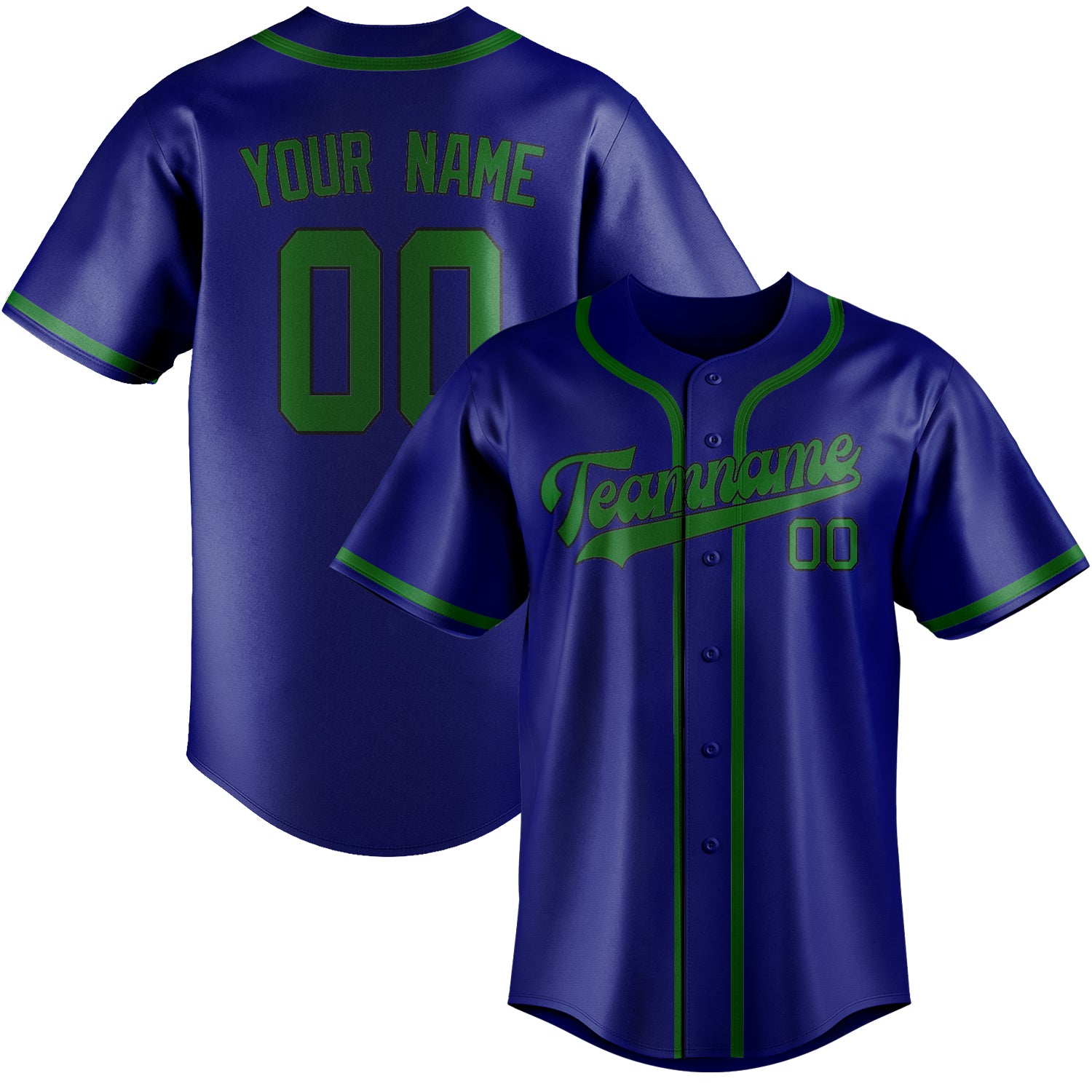 Benutzerdefiniertes Professionelles Himmelblau Smaragdgrün Baseballtrikot
