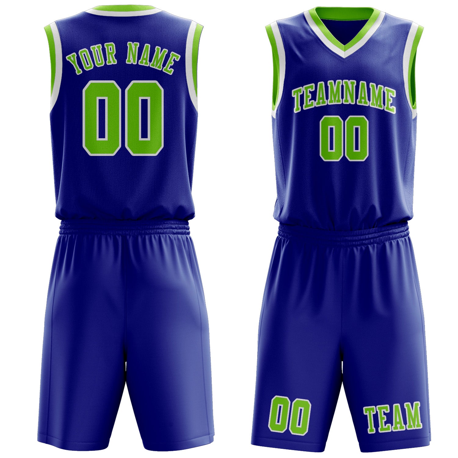 Benutzerdefiniertes Professionelles Himmelblau Smaragdgrün Basketballtrikot-Set