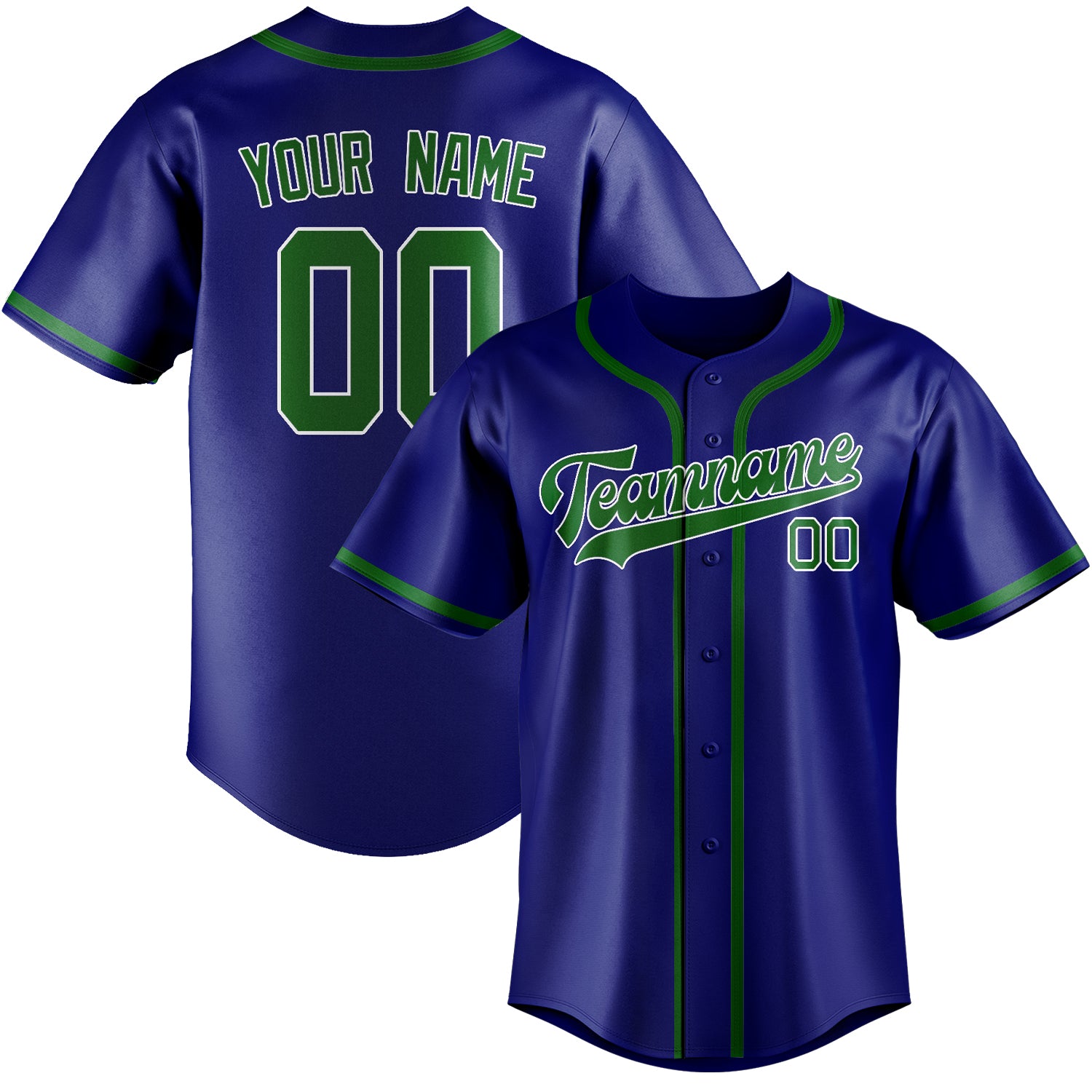Benutzerdefiniertes Professionelles Himmelblau Smaragdgrün Baseballtrikot