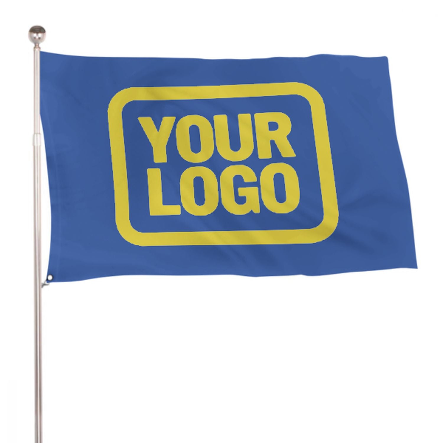 Maßgeschneidertes Himmelblau Blassgelb Flagge