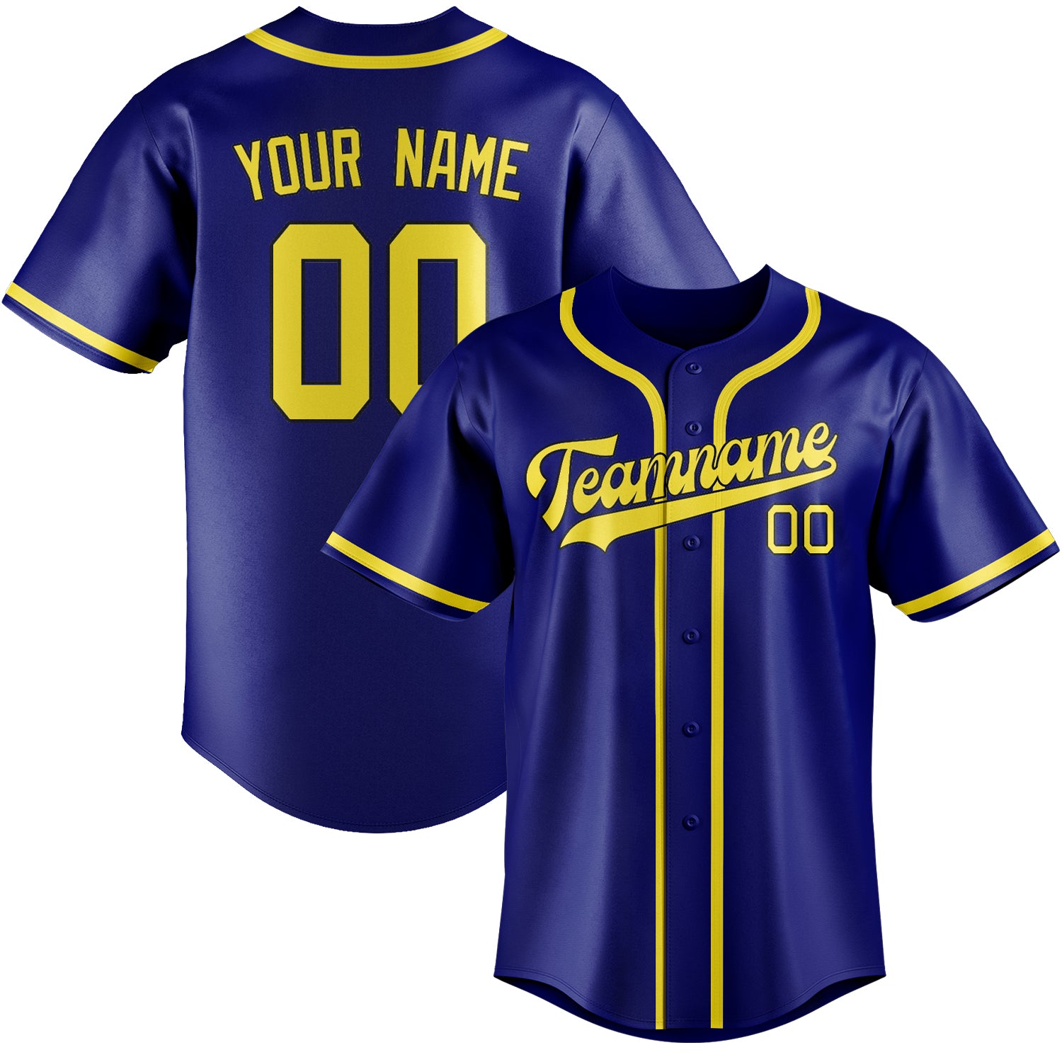 Benutzerdefiniertes Professionelles Himmelblau Blassgelb Baseballtrikot