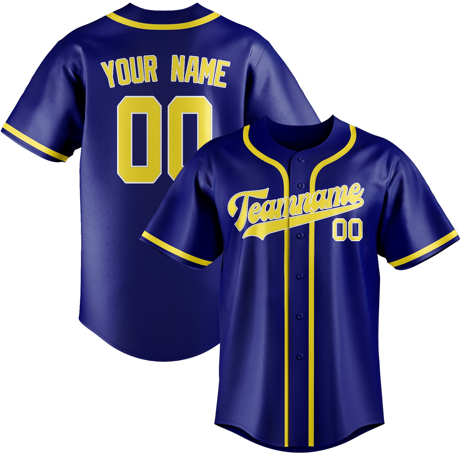 Benutzerdefiniertes Professionelles Himmelblau Blassgelb Baseballtrikot