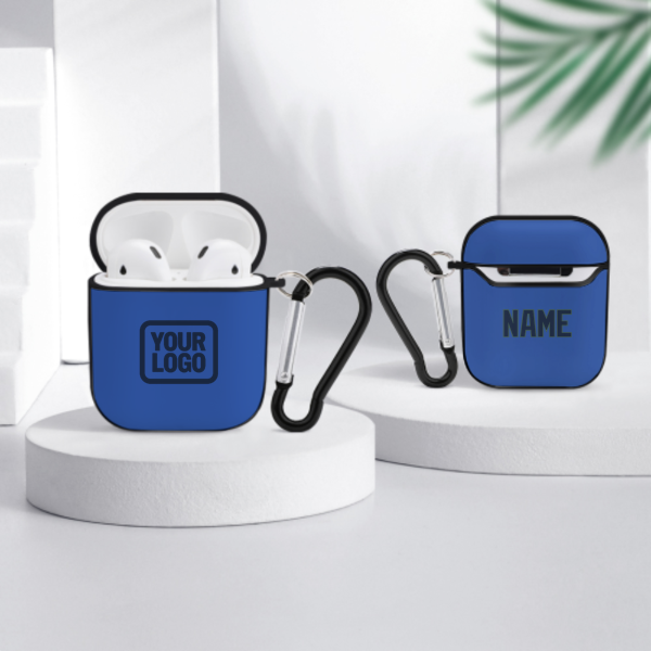 Maßgeschneidertes Himmelblau Marineblau AirPods-Hülle