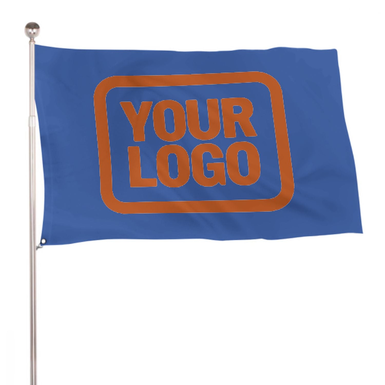 Maßgeschneidertes Himmelblau Orange Flagge