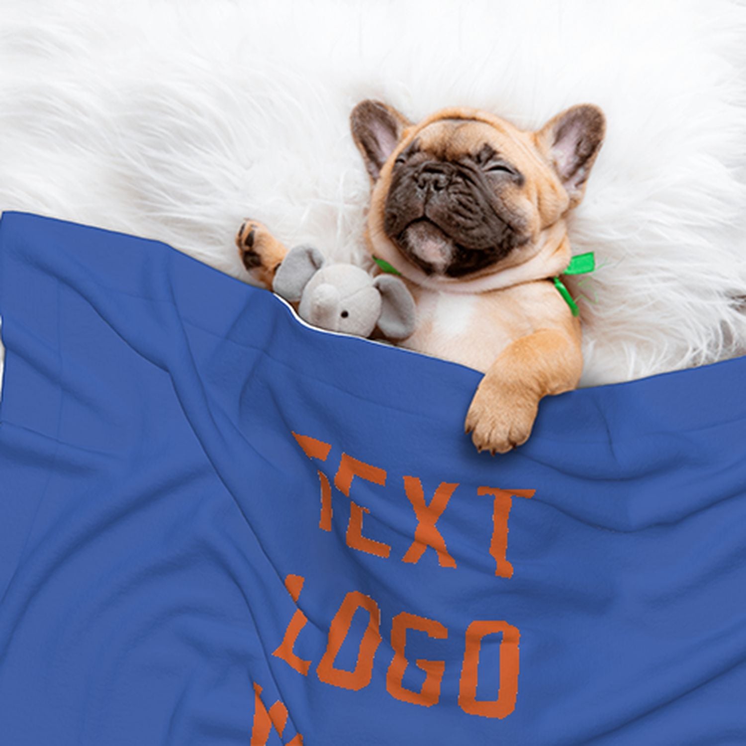 Coperta personalizzata per animali domestici color azzurro cielo e arancione