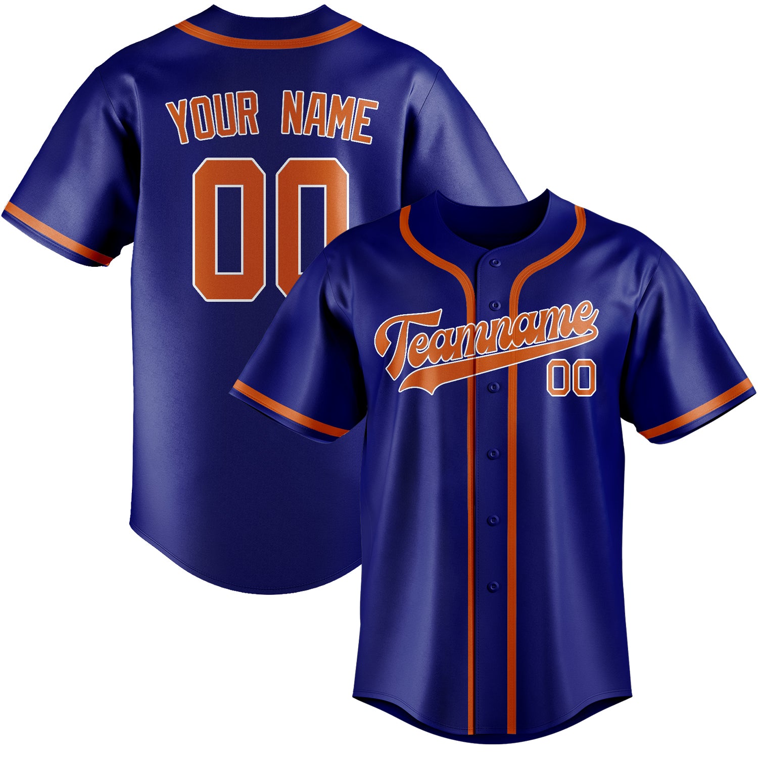 Benutzerdefiniertes Professionelles Himmelblau Orange Baseballtrikot