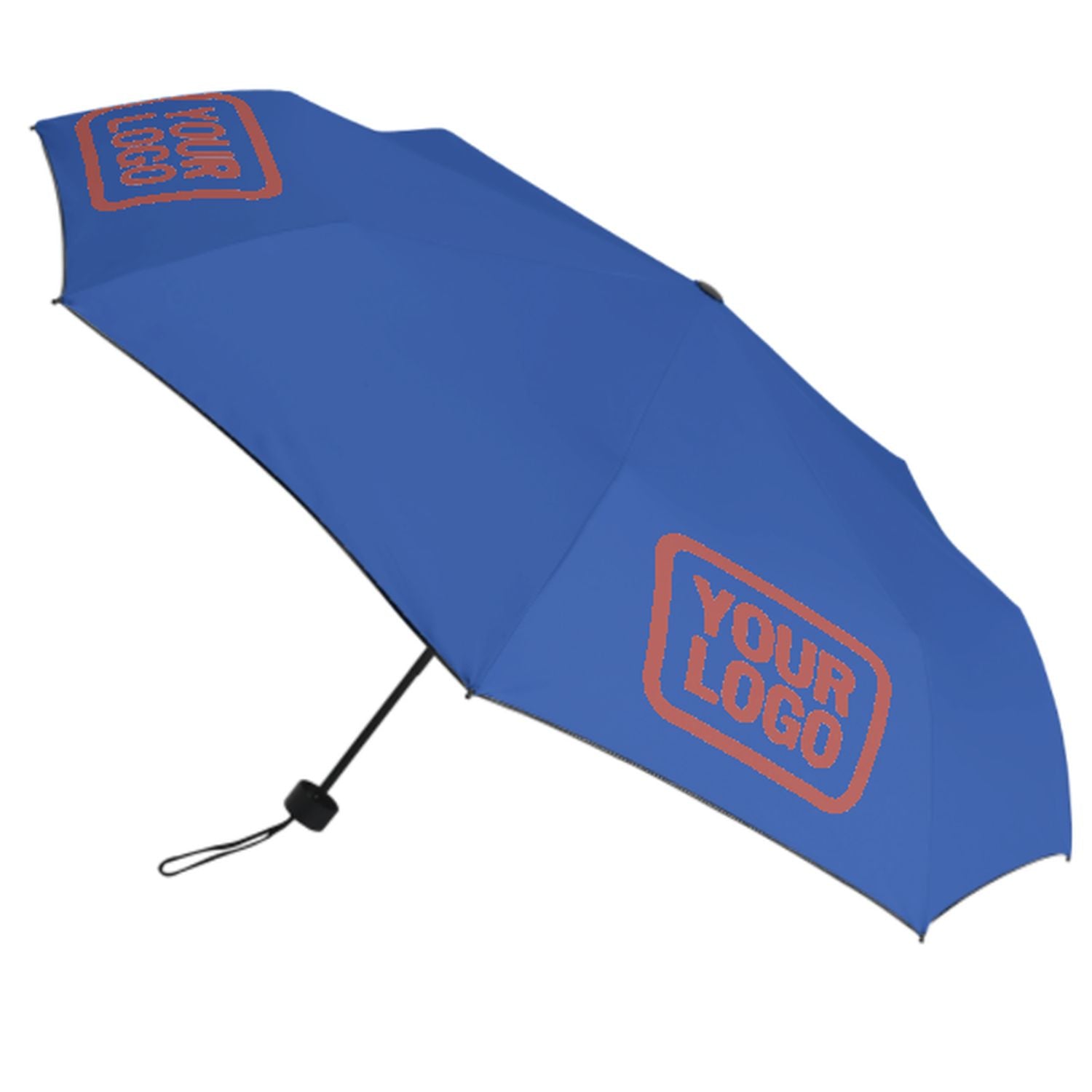 Maßgeschneidertes Himmelblau Kupferrose Automatik-Regenschirm